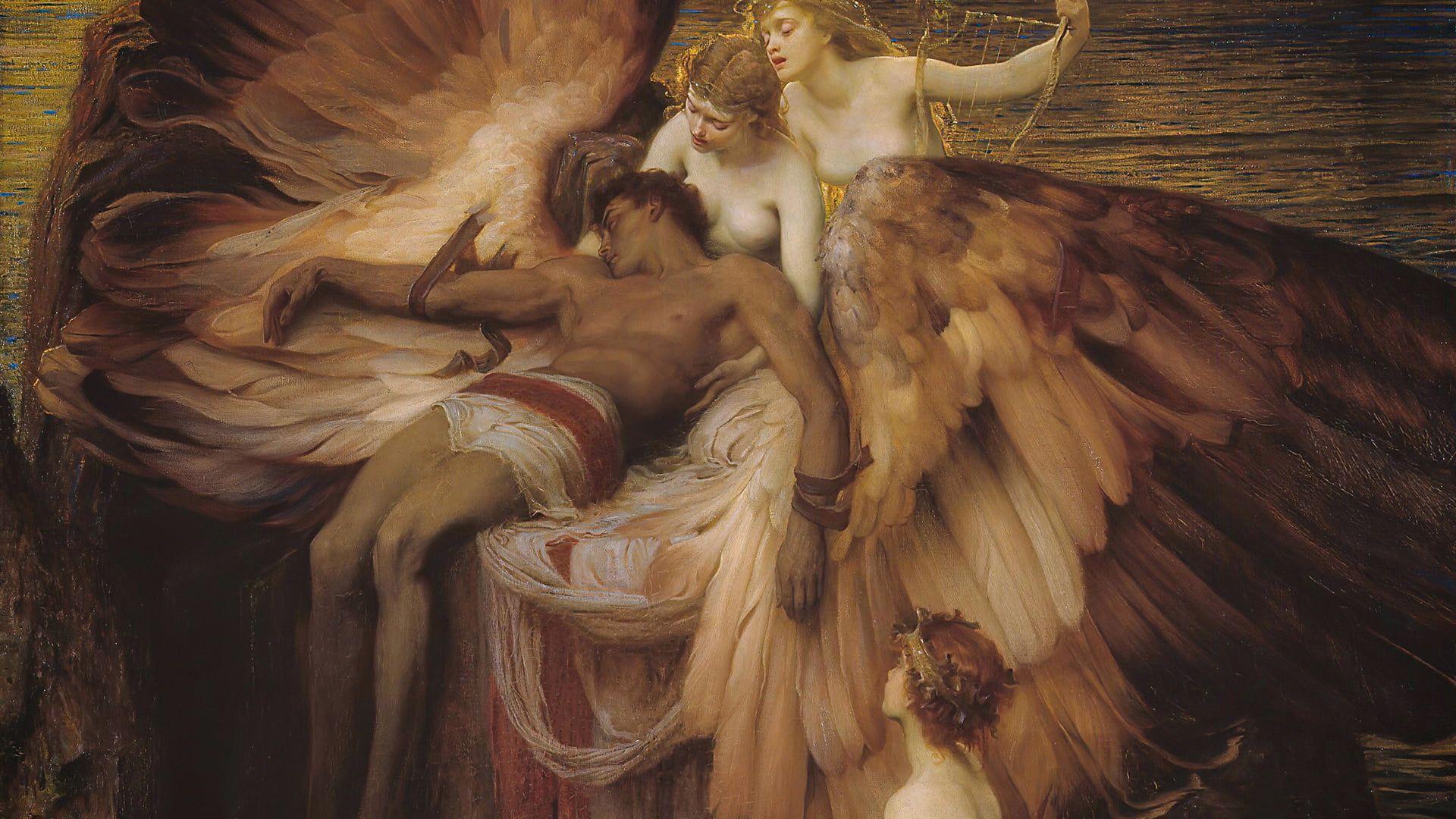 1920x1080 Herbert James Draper #Icarus #nymph #mythology Greek mythology oil painting #artwork #angel #painting P #wallpaper #hdwal. Rennaissance art, Classic art, Art