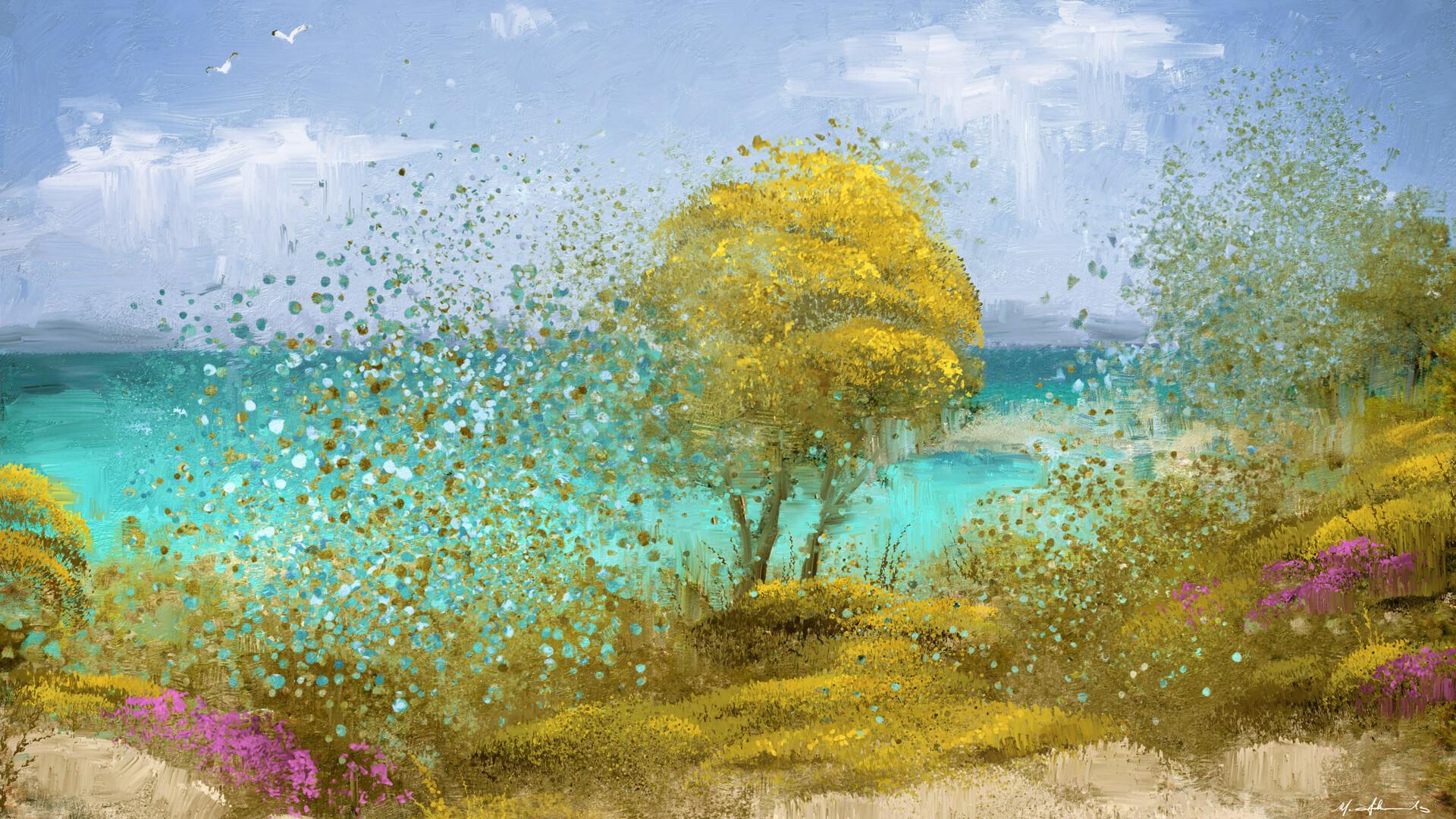 1920x1080 Dream of a Greek Beach Wallpaper, Michael Adamidis Art Channel