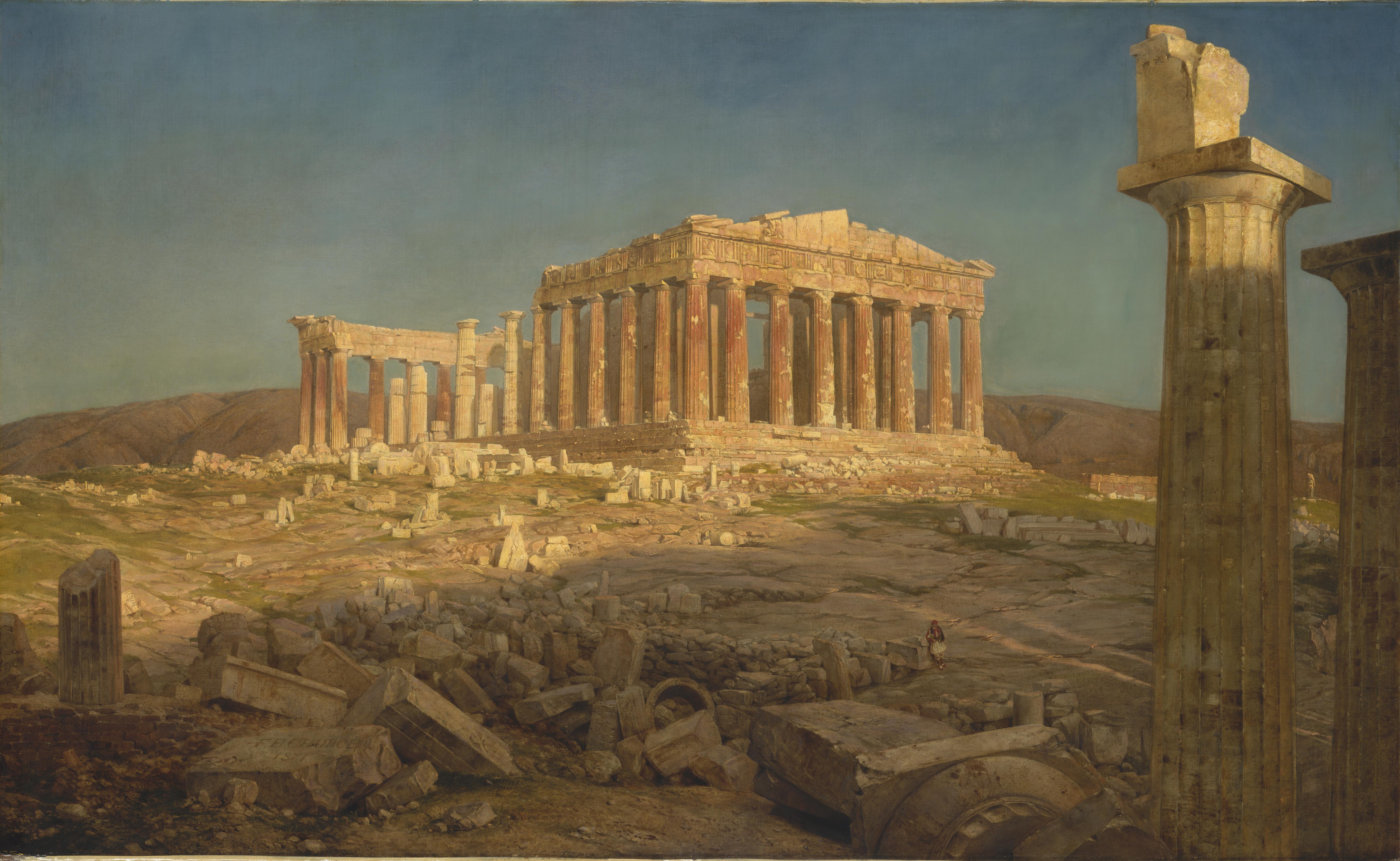 5898x3627 Painting Ruins Parthenon Ancient Greek Frederic Edwin Church Artwork Wallpaper:5898x3627