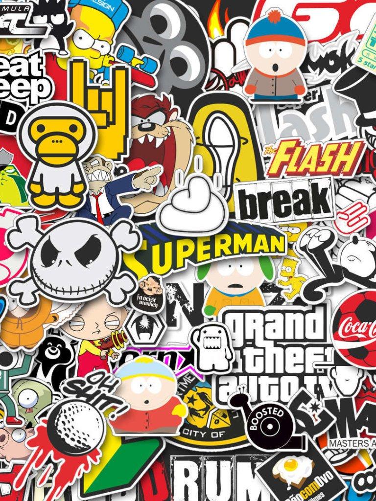 768x1024 Man Made Sticker Bomb
