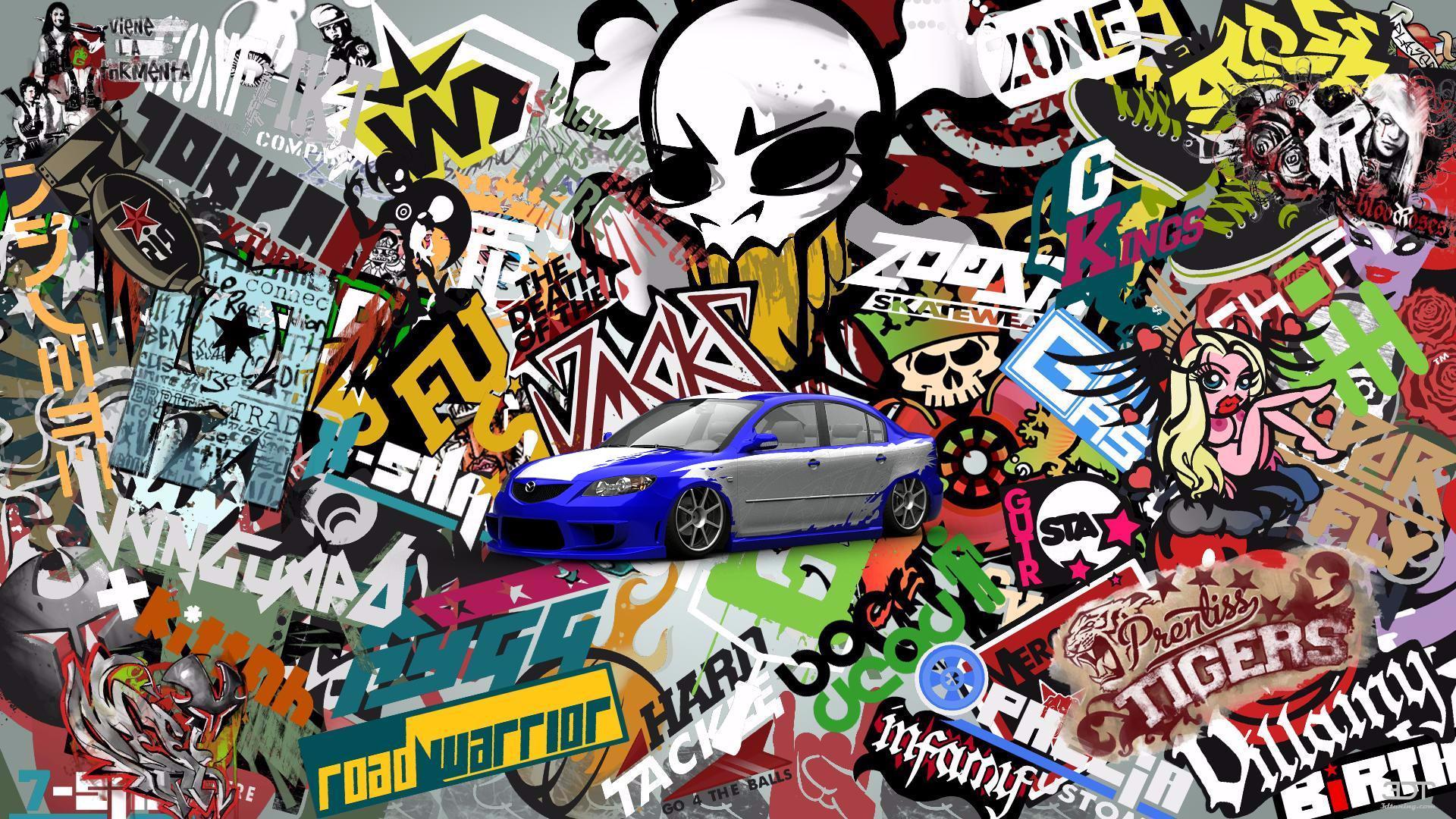 1920x1080 sticker bomb HD wallpaper, background