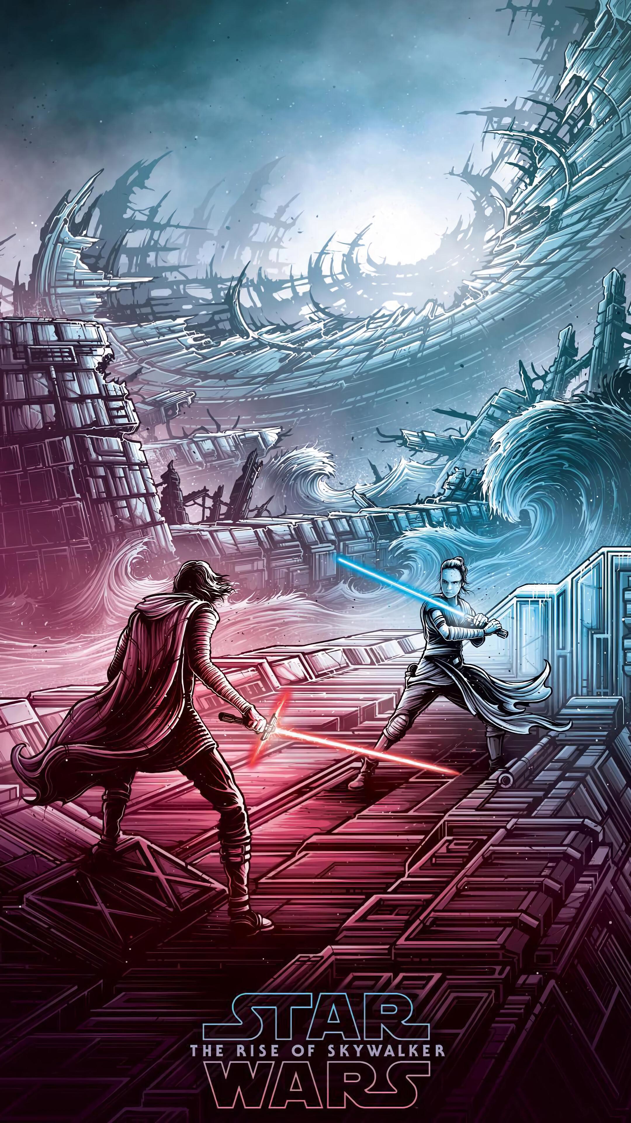 2160x3840 Kylo Ren And Rey Wallpaper