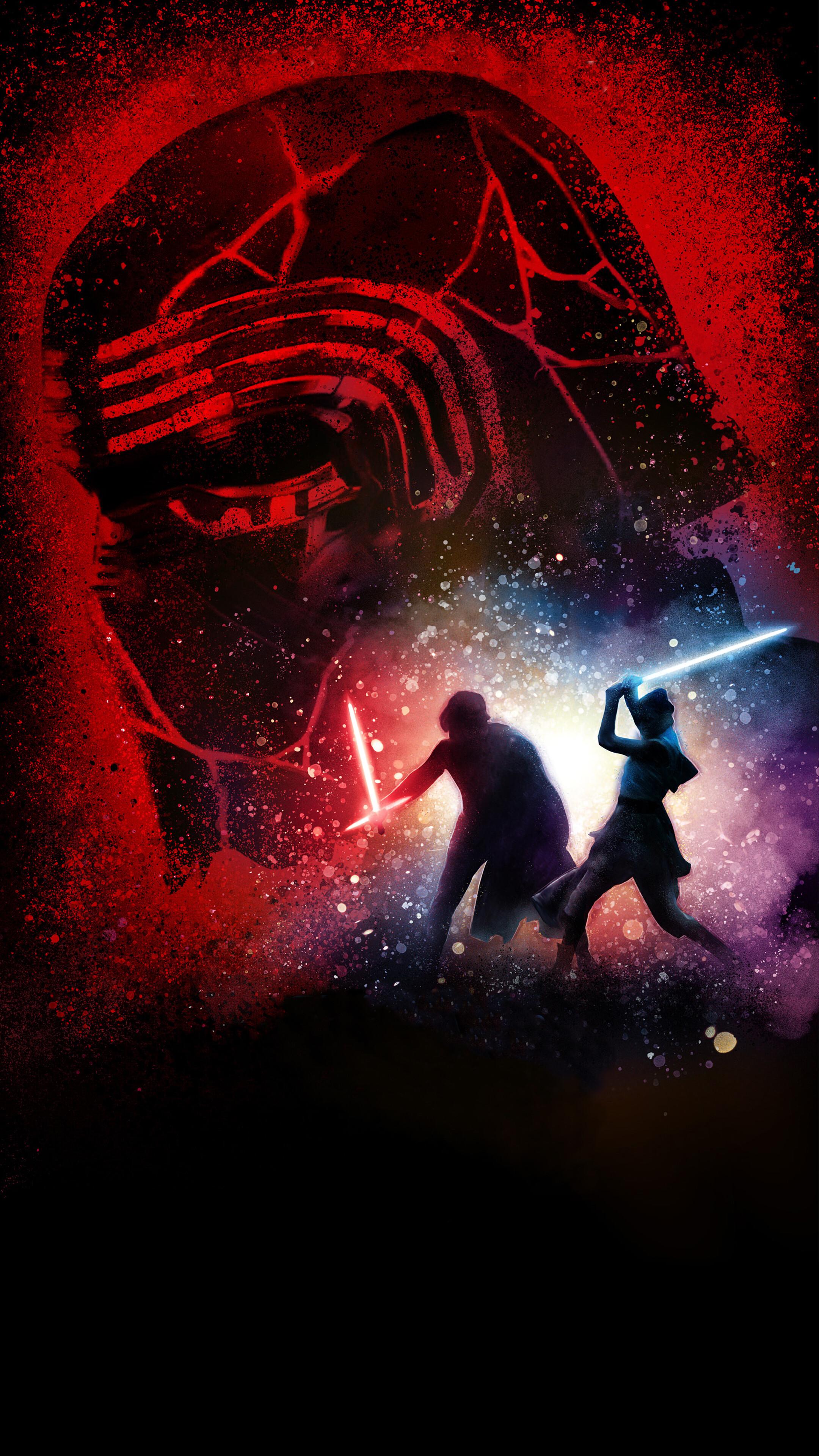 2160x3840 Rey vs Kylo Ren, Lightsaber, Star Wars The Rise of Skywalker, 4K phone HD Wallpaper, Image, Background, Photo and Picture. Mocah HD Wallpaper