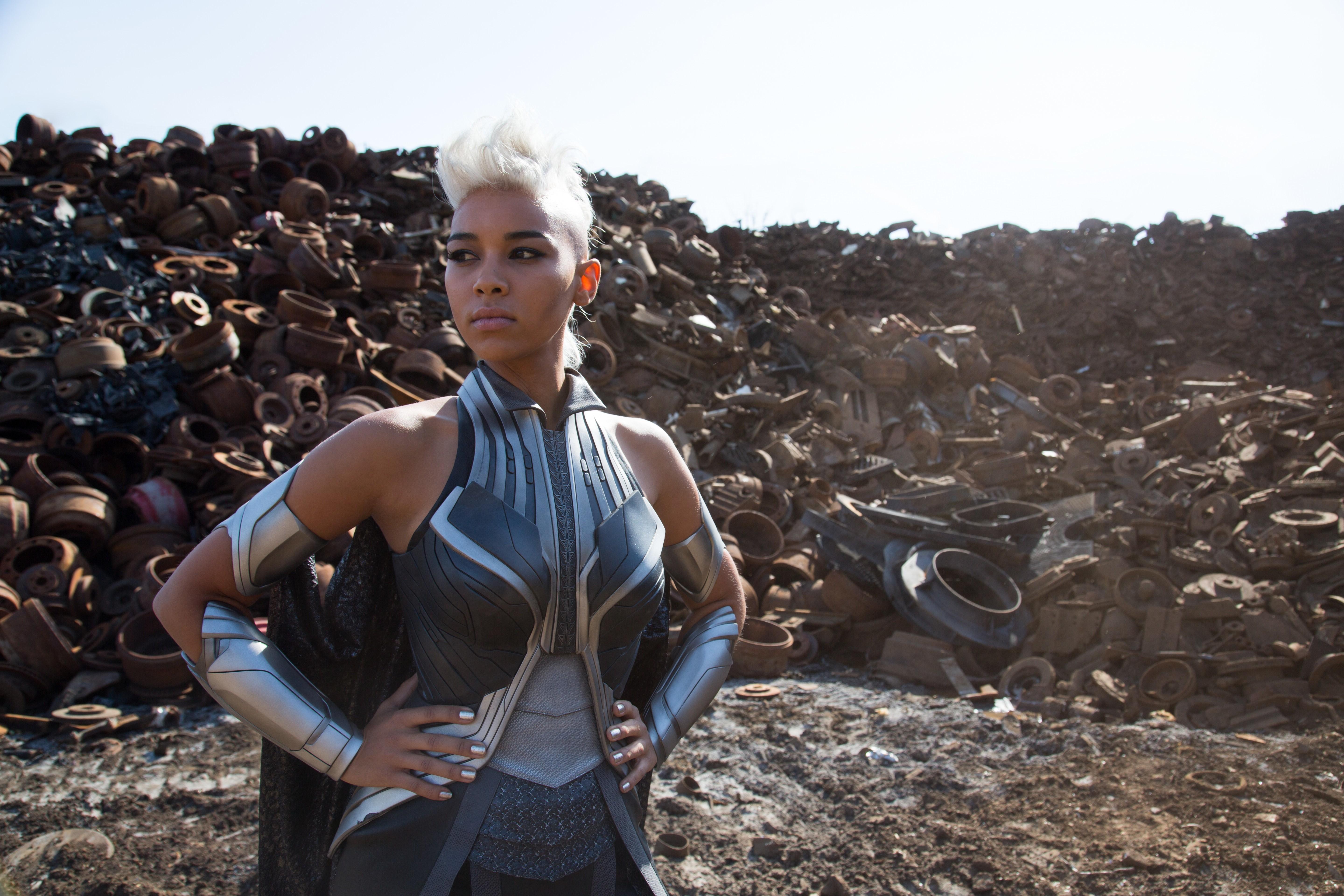 5760x3840 4K, 5K, Alexandra Shipp Storm, X Men: Apocalypse, Blonde Girl, Negroid, Uniform. Mocah HD Wallpaper