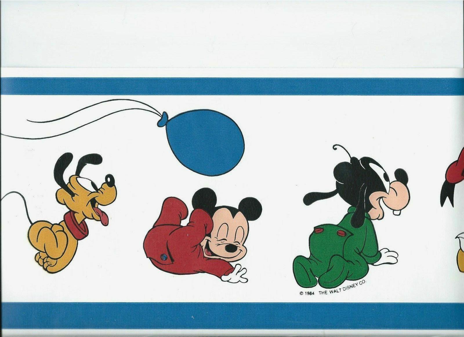 1600x1163 Happy Disney Babies Mickey Minnie Pluto Donald Wallpaper Border Wfp931 online