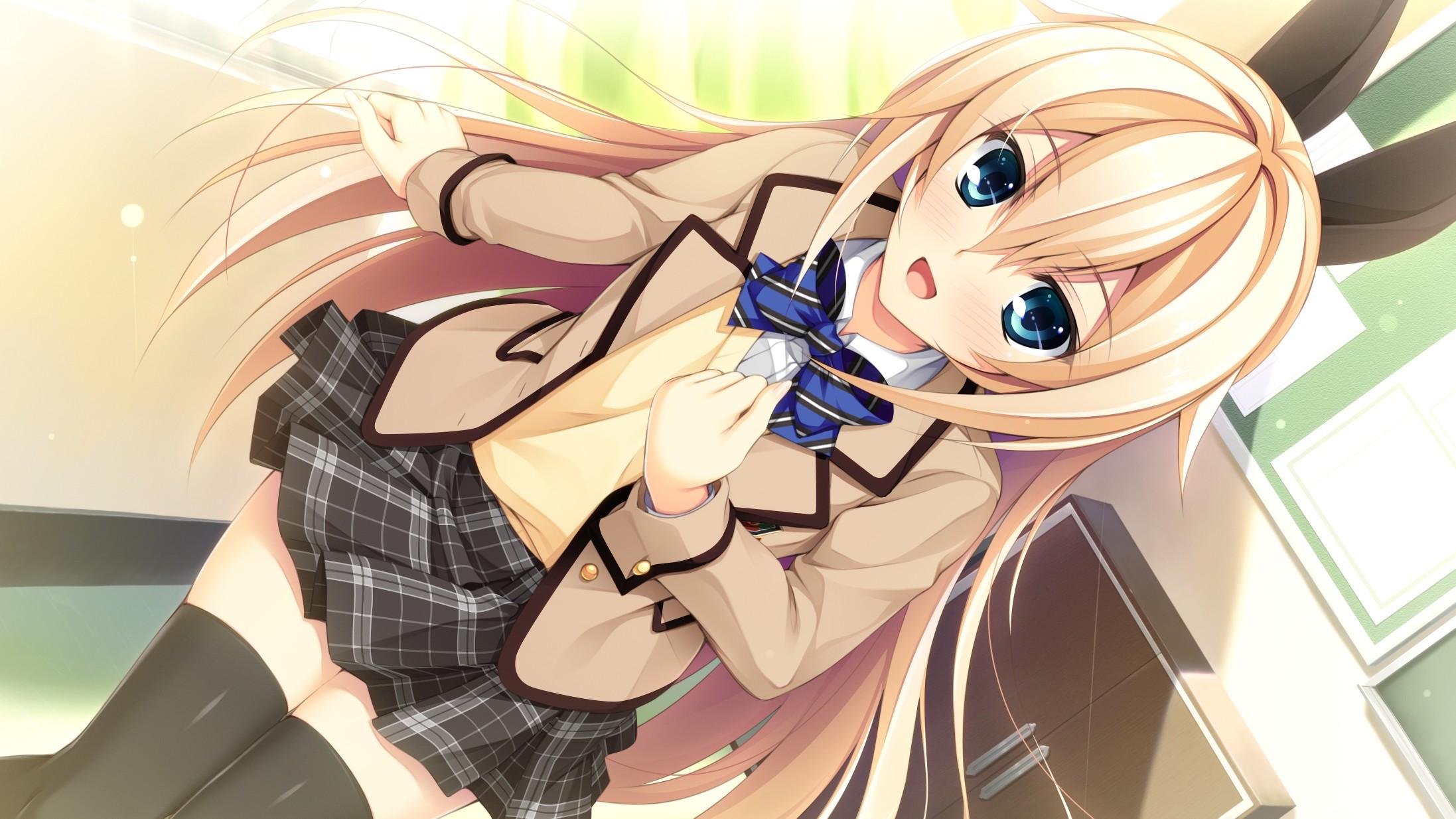 2194x1234 blonde, Anime girls, Long hair Wallpaper HD / Desktop and Mobile Background