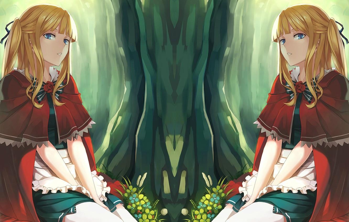 1332x850 Wallpaper look, girl, blonde, Anime, blue eyes, anime girl image for desktop, section прочее