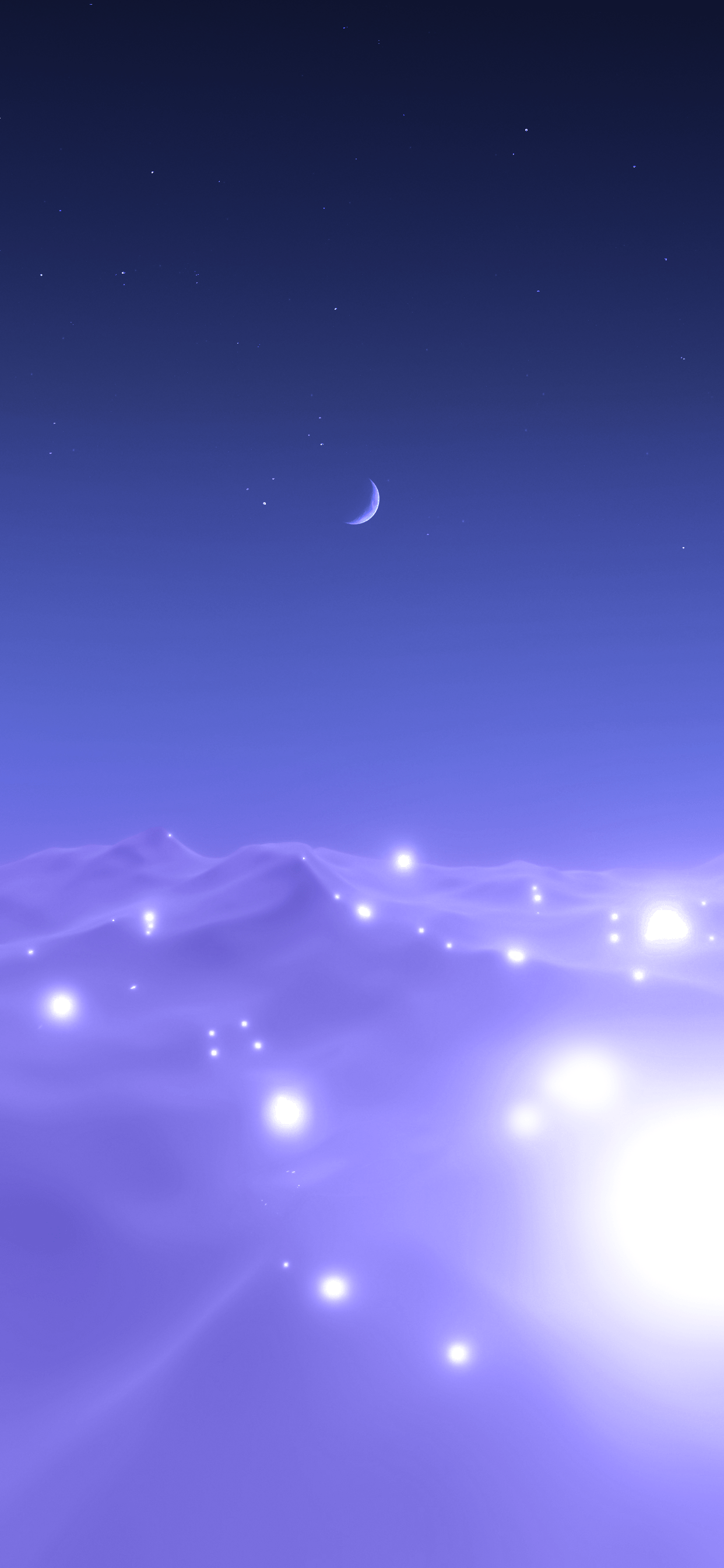 1242x2688 Fantasy cloud iPhone wallpaper from sunset to moonrise