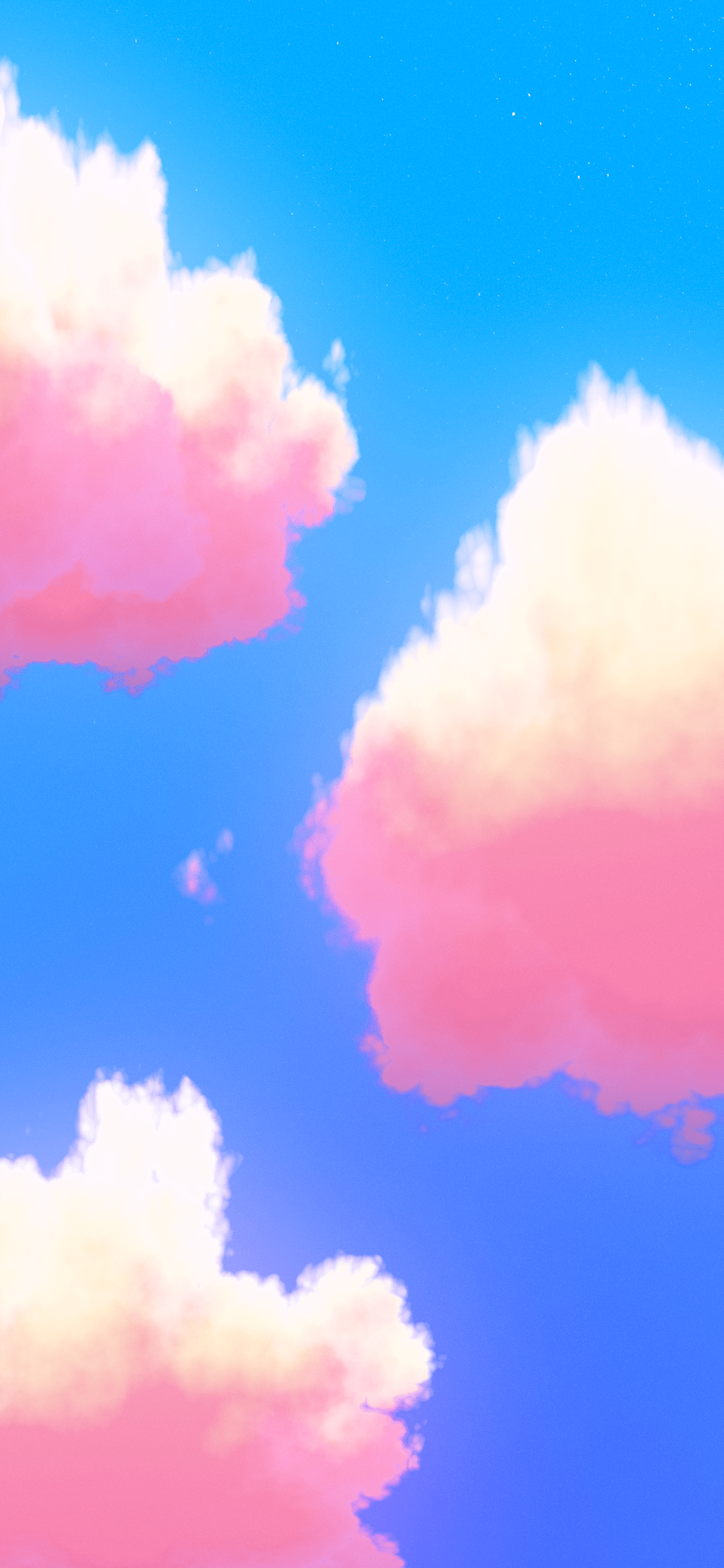 1125x2436 Fantasy cloud iPhone wallpaper from sunset to moonrise