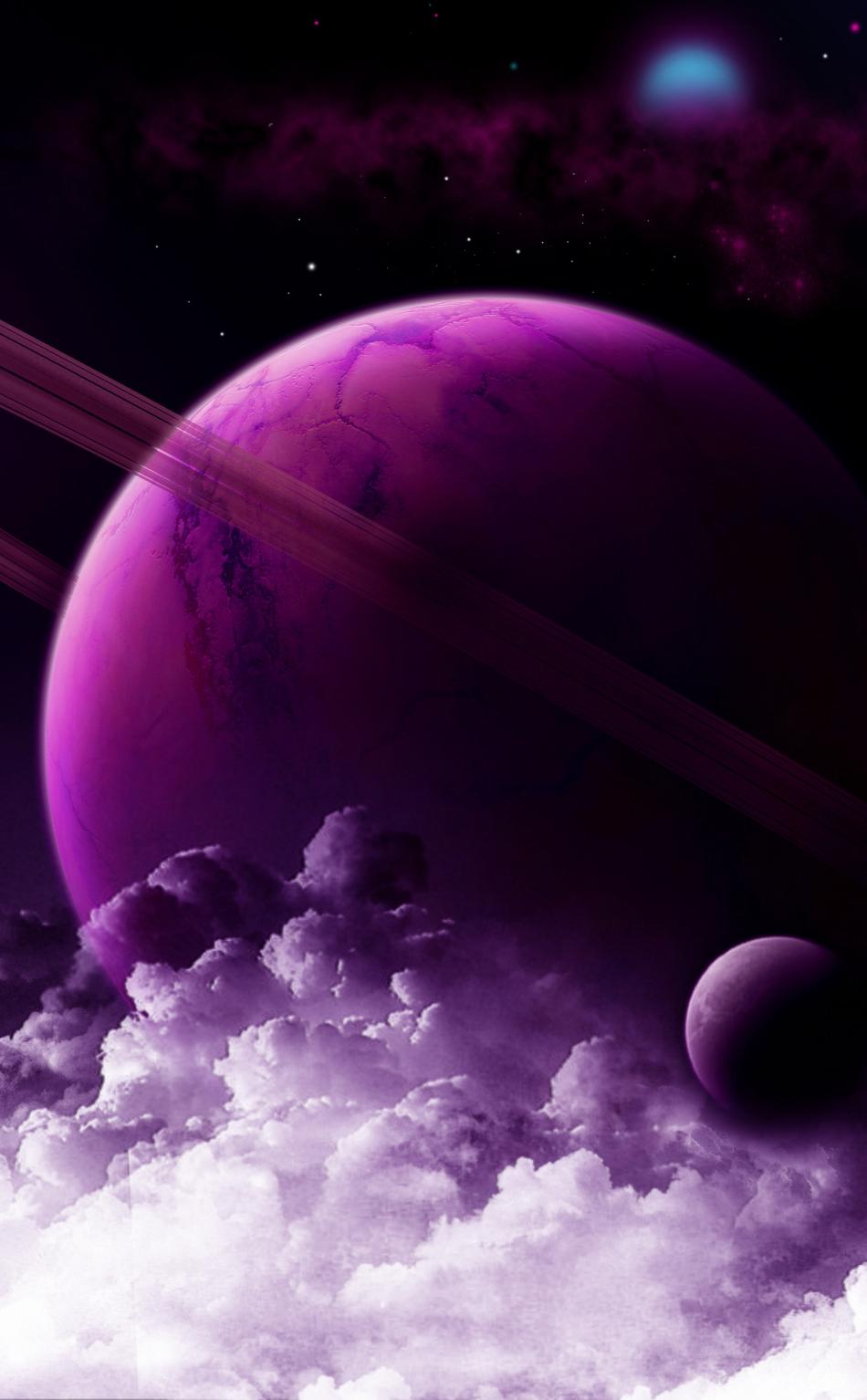 950x1534 Download 950x1534 wallpaper planet ring, purple clouds, fantasy, space, art, iphone, 950x1534 HD image, background, 23145