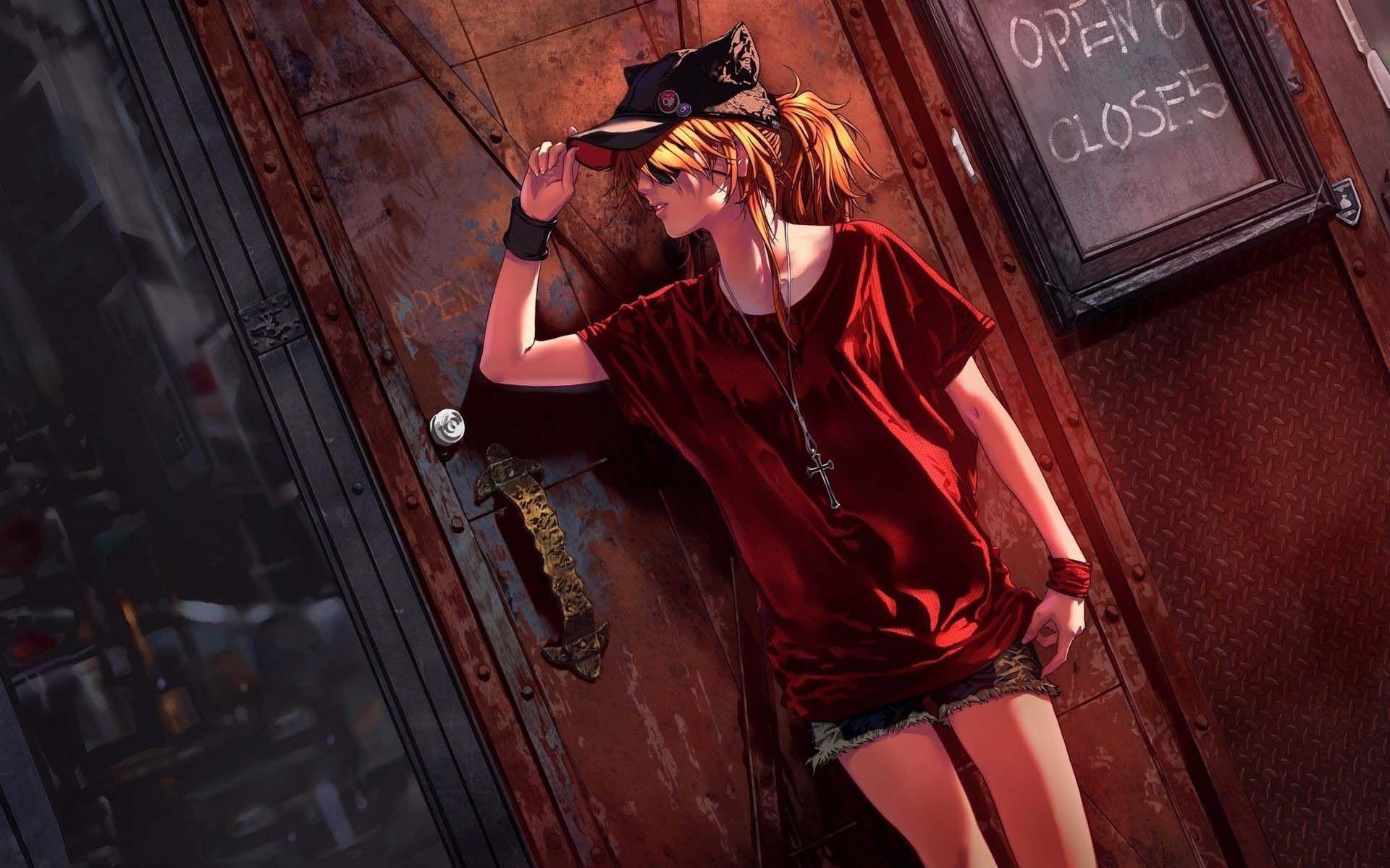 1920x1200 Anime Blonde Girl Hat Shorts Wallpaper Bad Girl HD HD Wallpaper
