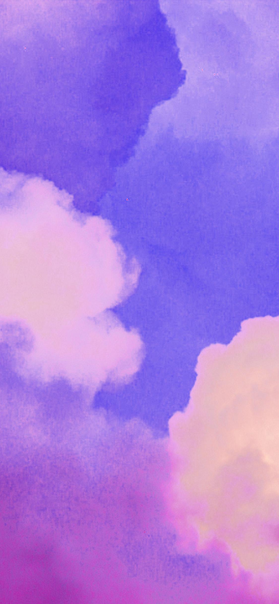 1125x2436 Sky Purple Pastel Art Wallpaper