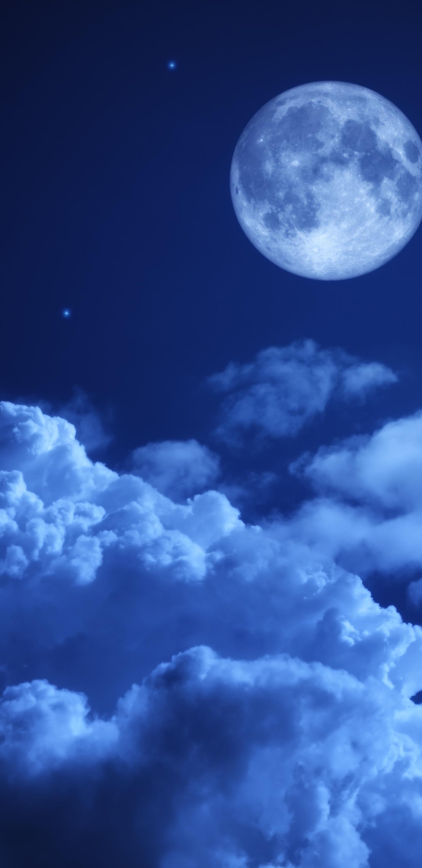 1440x2960 Moon Night Sky Clouds 5k Samsung Galaxy Note S S SQHD HD 4k Wallpaper, Image, Background, Photo and Picture