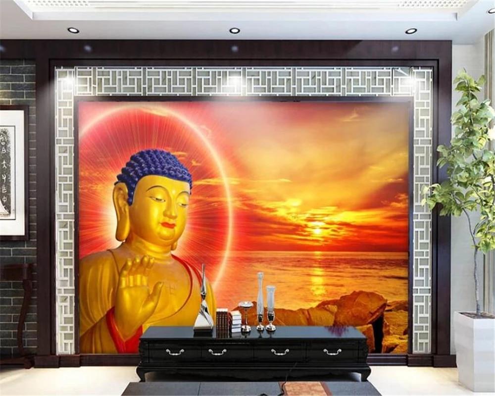 1000x800 Custom 3D photo wallpaper HD Buddha statue Buddha sea sunset background wall temple fair decoration painting обои 3д для стен. Wallpaper
