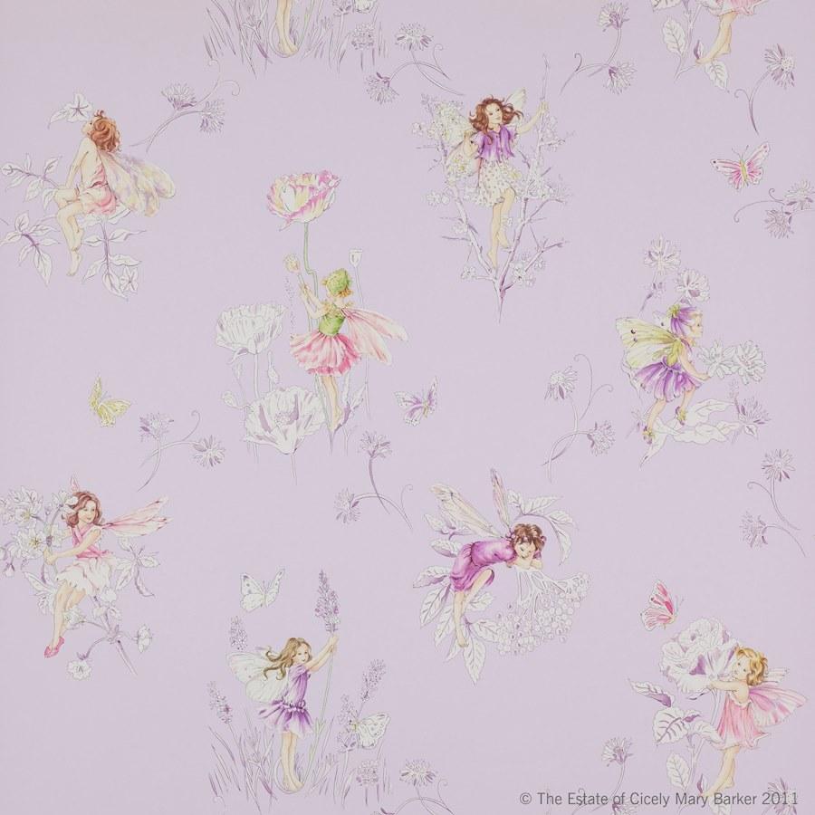 900x900 Meadow Flower Fairies Wallpaper in Lilac