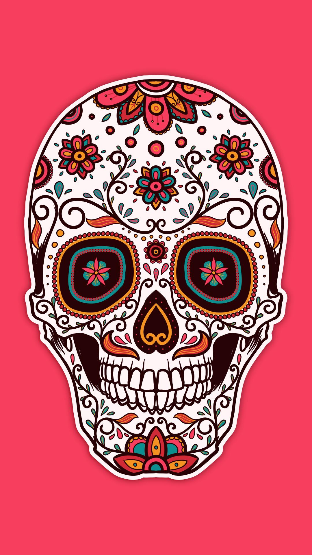 1080x1920 Sugar Skull Wallpaper background picture