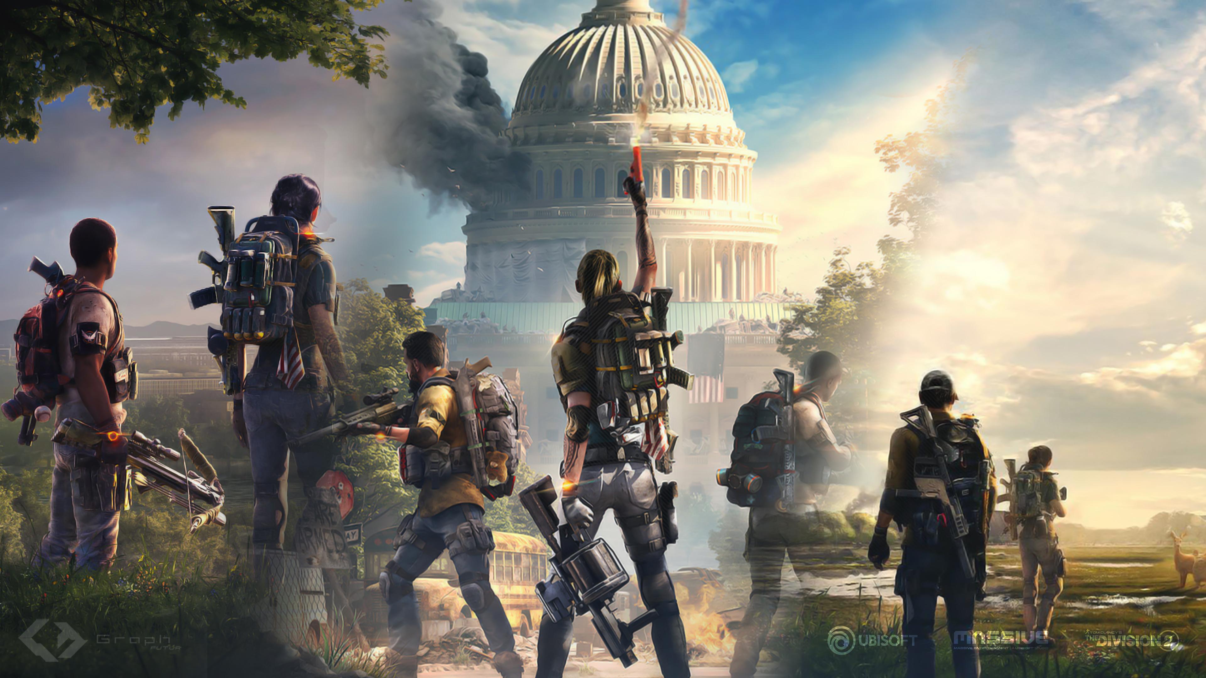 3840x2160 The Division 2 Agents White House 4K Wallpaper