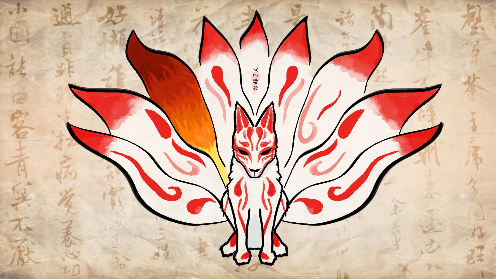 1920x1080 Cartoonish Kitsune, Annaël Herant