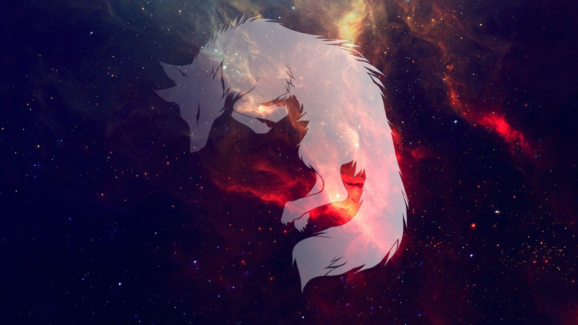 1920x1080 Galaxy Anime Fox Wallpaper