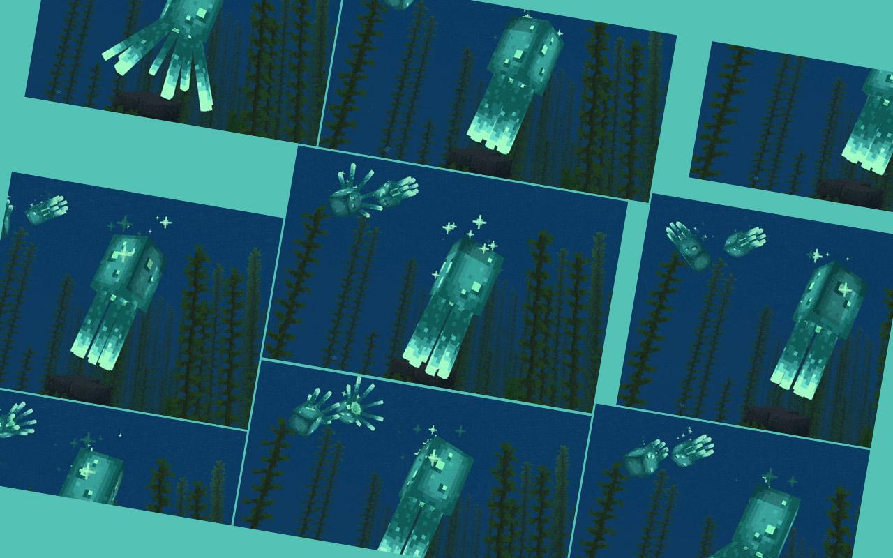 1280x800 New Minecraft glow squids drop ink to light items in darkness