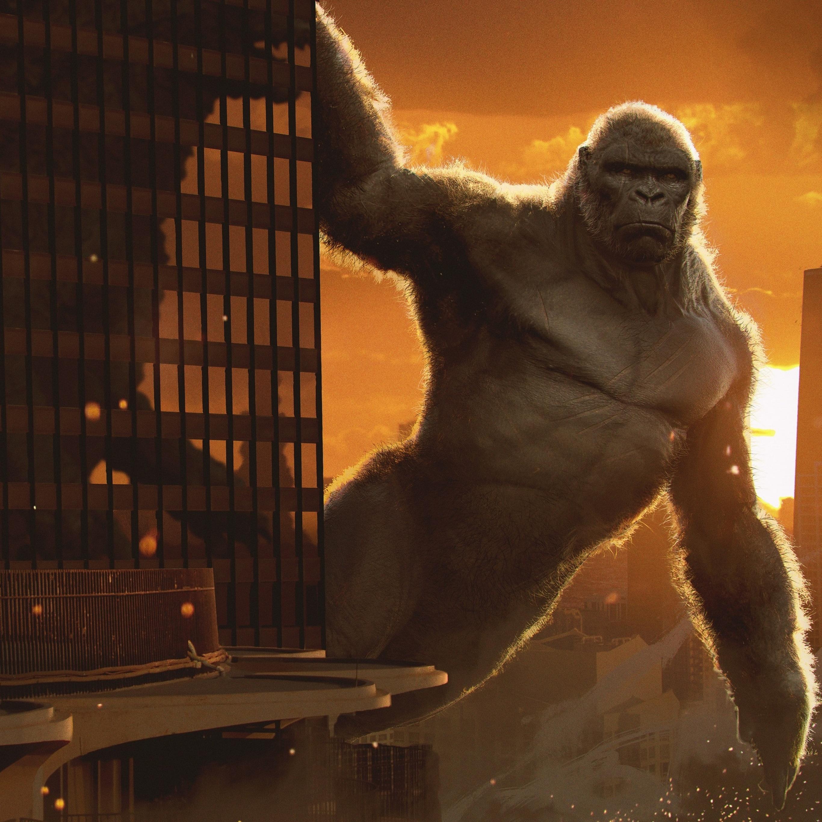 2732x2732 Godzilla vs Kong Wallpaper 4K, King Kong, 2020 Movies, Movies