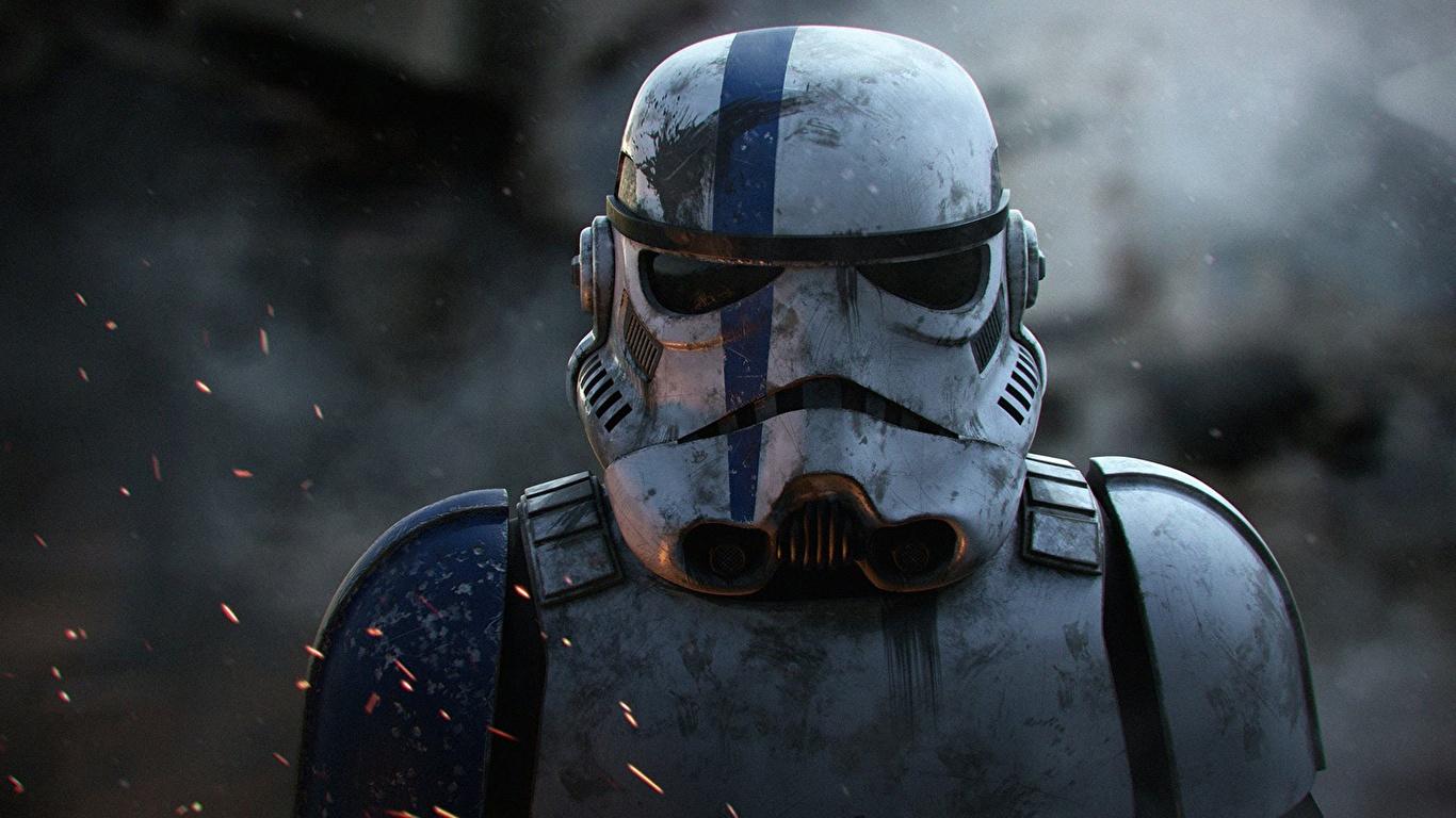 1366x768 Desktop Wallpaper Star Wars Clone trooper Helmet 1366x768