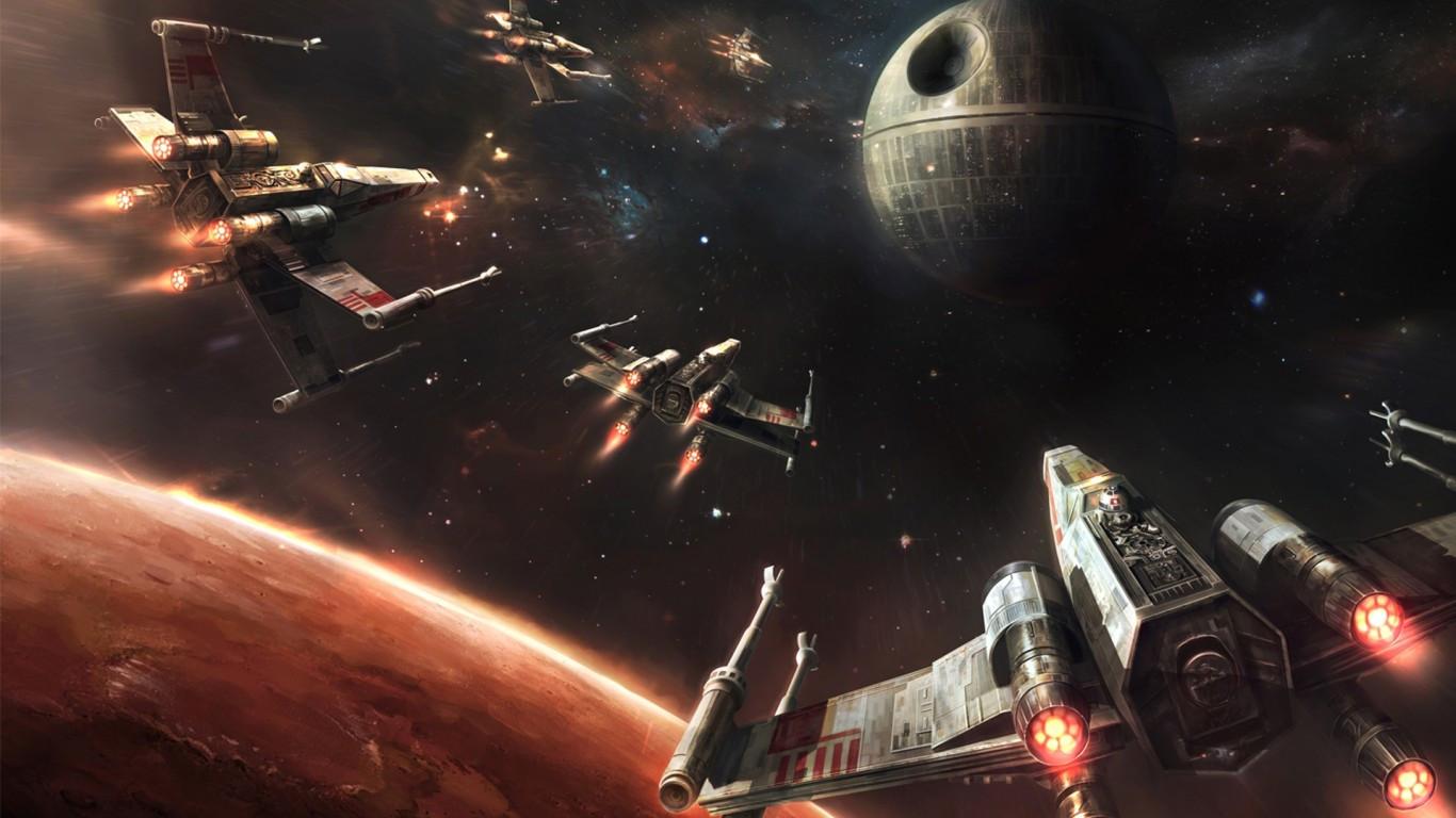 1366x768 Download 1366x768 Star Wars, Death Star, X Wing, Galaxy, Planet Wallpaper For Laptop, Notebook