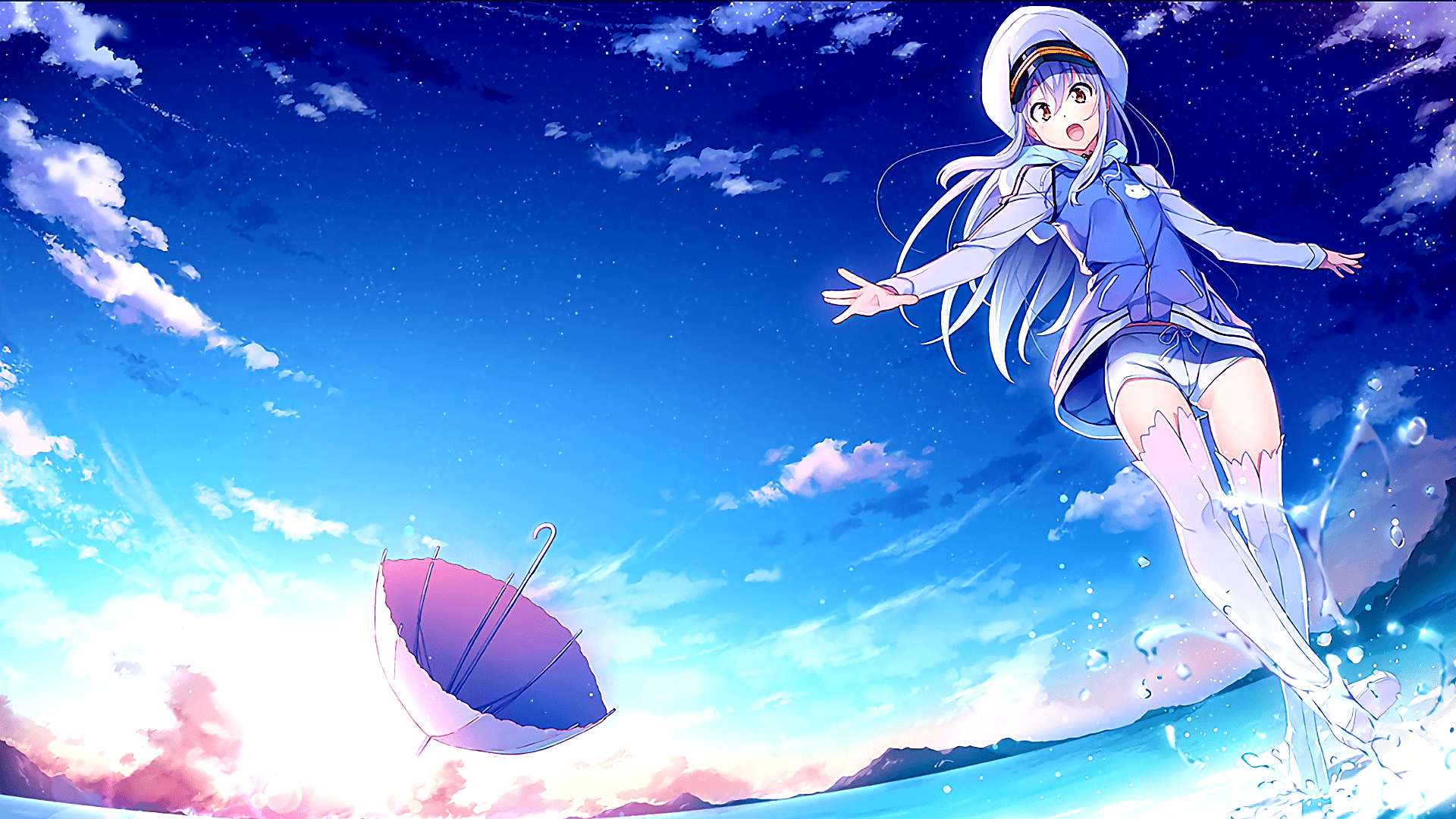 1920x1080 Girl Beach Anime Wallpaper HD FREE HD WALLPAPERS