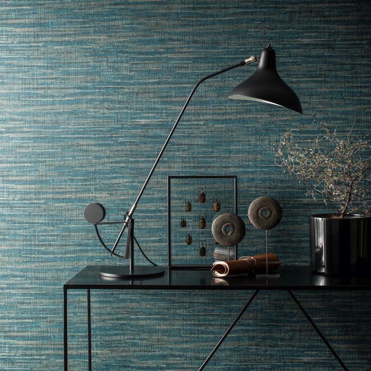 1200x1200 Saffiano Deep Teal Blue Grasscloth Wallpaper Paste The Wall Textured Vinyl- Buy Online in India at Desertcart