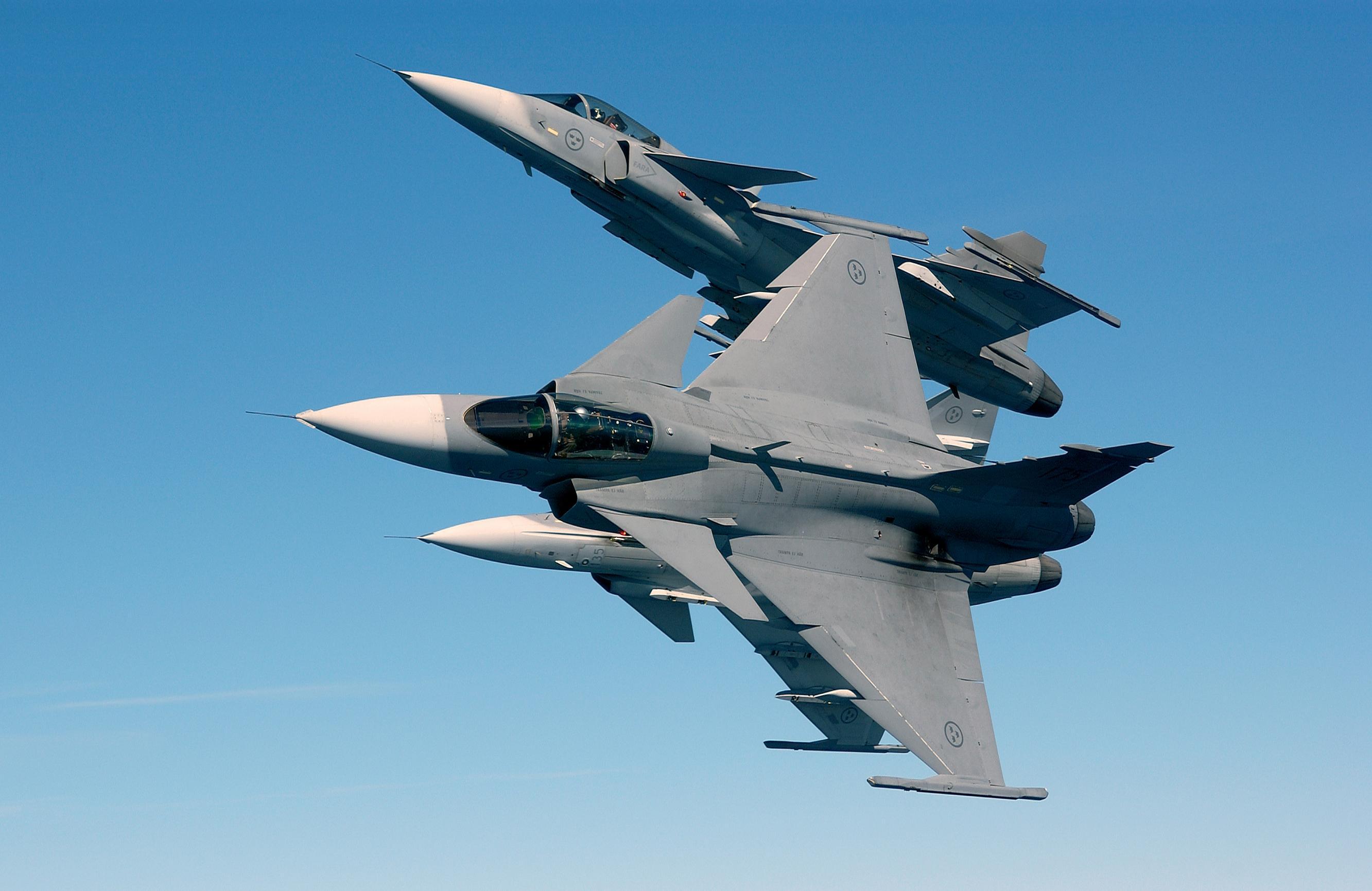 2665x1731 aircraft, vehicles, jet aircraft, Jas 39 Gripen, Swedish Air Force Wallpaper /