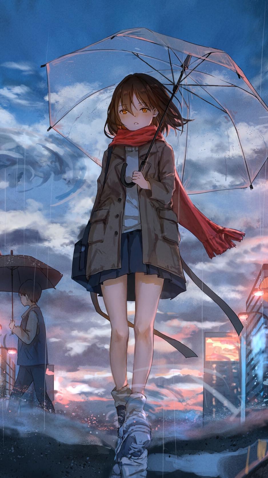 938x1668 Broken Anime Couple Wallpaper