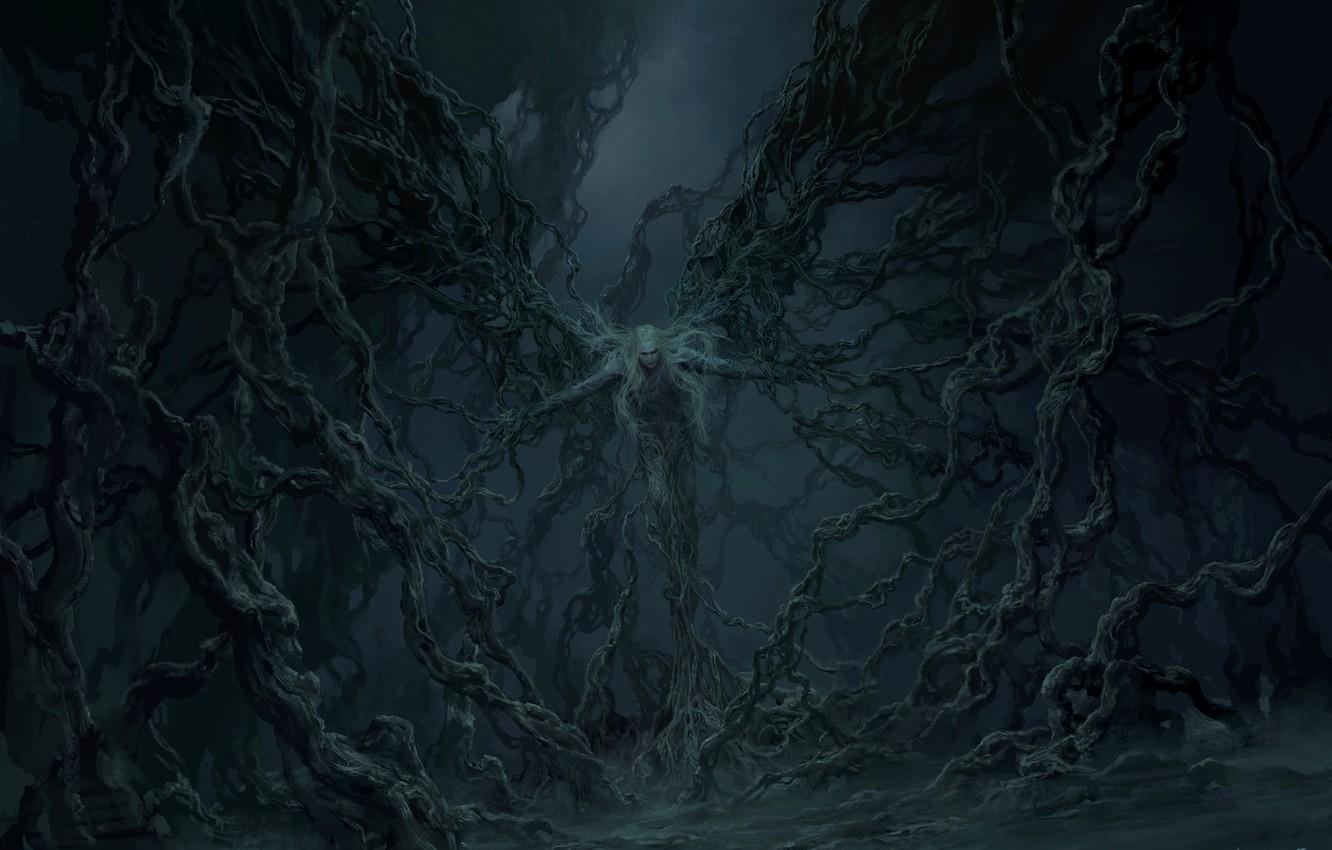 1332x850 Wallpaper fear, darkness, the devil, art, transformation, Satan, Tianhua Xu, hell image for desktop, section фантастика