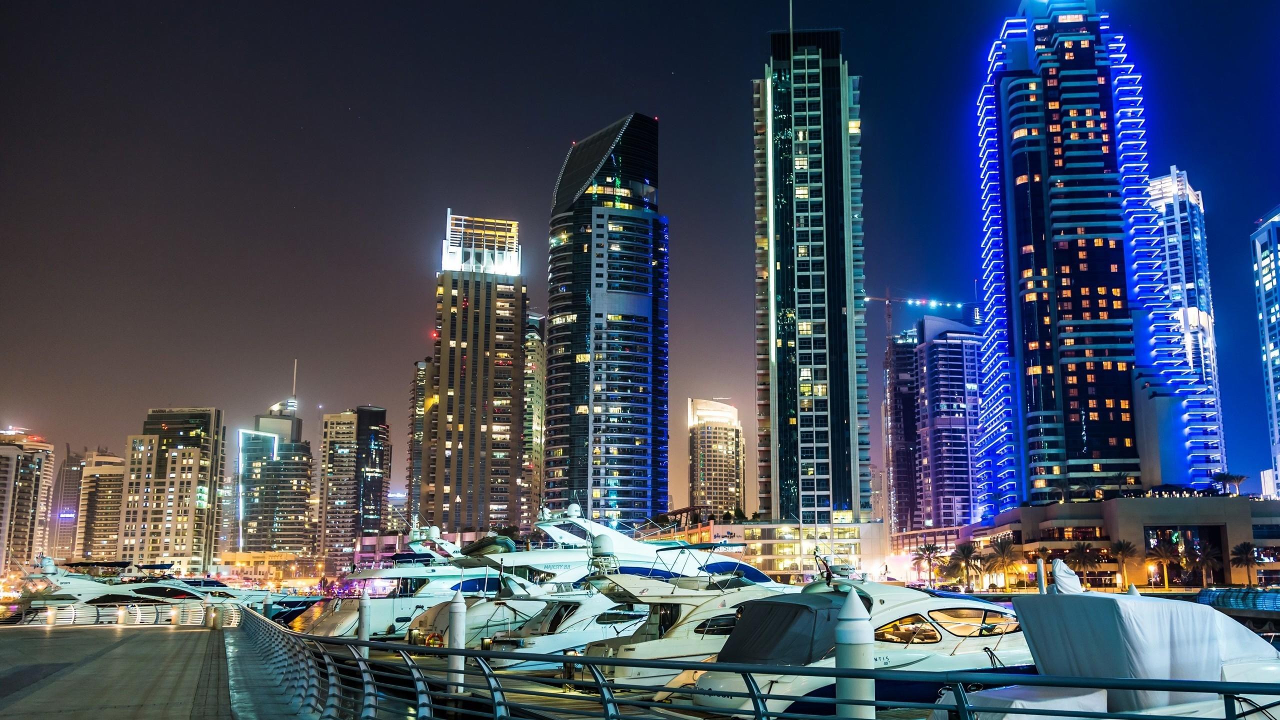 2560x1440 Dubai Marina View HD Wallpaper