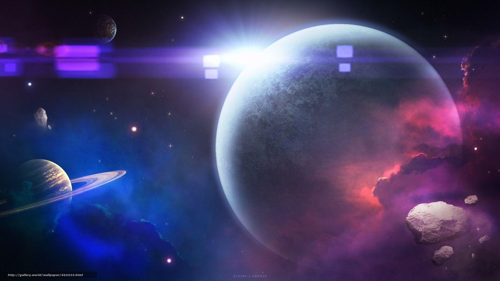 1600x900 Download wallpaper space, Art, Planet, art free desktop wallpaper