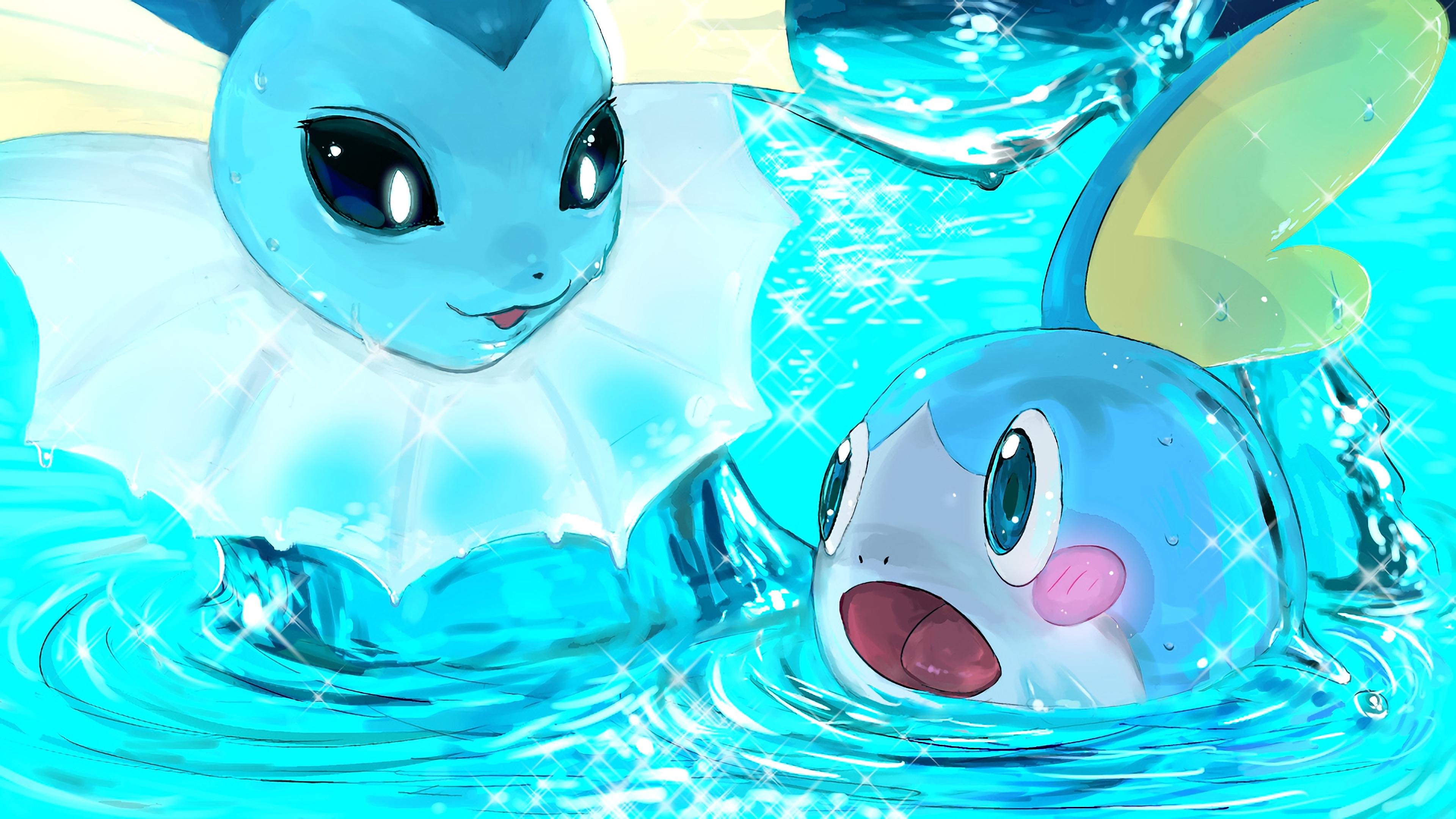 3840x2160 Sobble and Vaporeon, Pokemon Sword and Shield, 4K wallpaper. Mocah HD Wallpaper