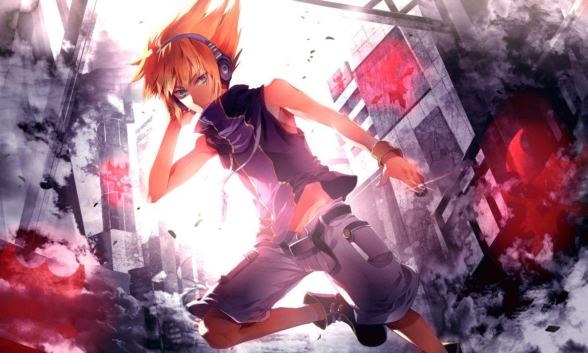1167x700 Blonde hair blue eyes headphones ruins sakuraba neku sunakumo the world ends with you wallpaperx1080