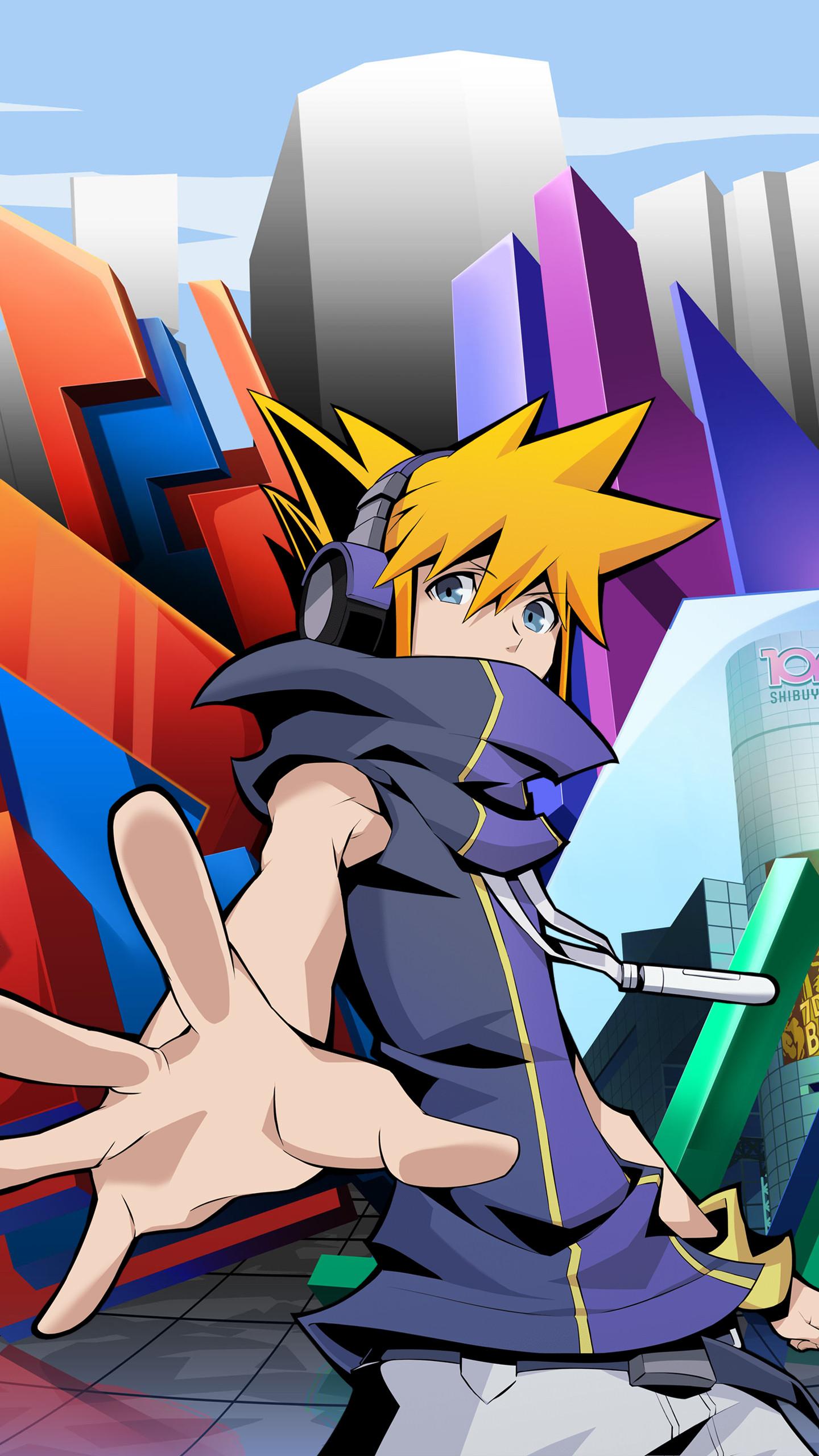 1440x2560 The World Ends With You Animation Promo Art Wallpaper. Cat with Monocle