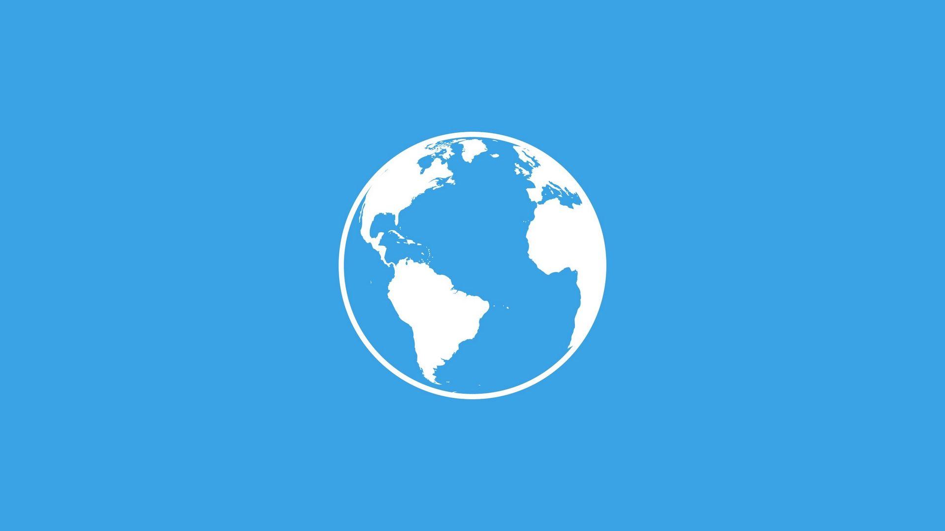 1920x1080 Minimal Planet Art with Blue Background Wallpaper