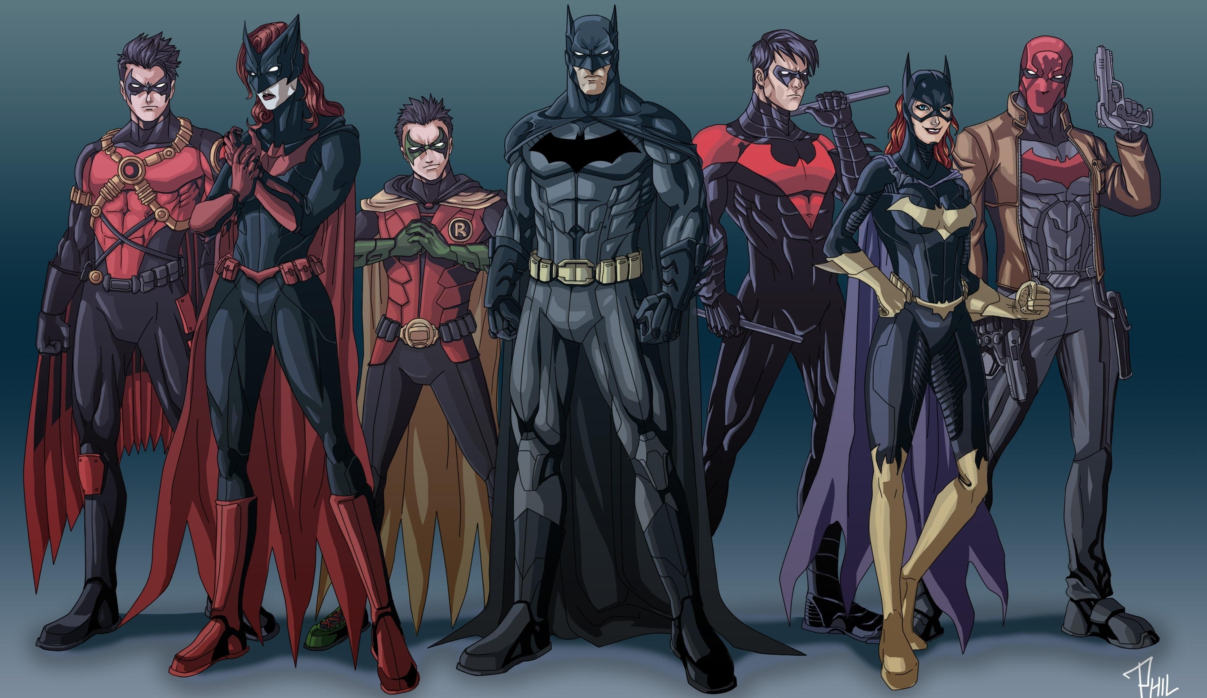 3896x2256 #Batgirl, #Nightwing, #Batwoman, #DC Comics, #Robin (character), # Batman, #Red Hood, #Red Robin, wallpaper. Mocah HD Wallpaper