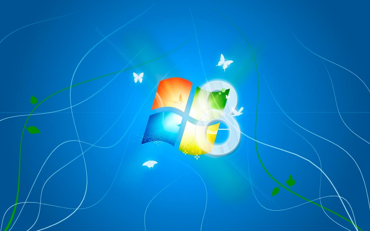 1280x800 Windows 8 And Butterfly Wallpaper