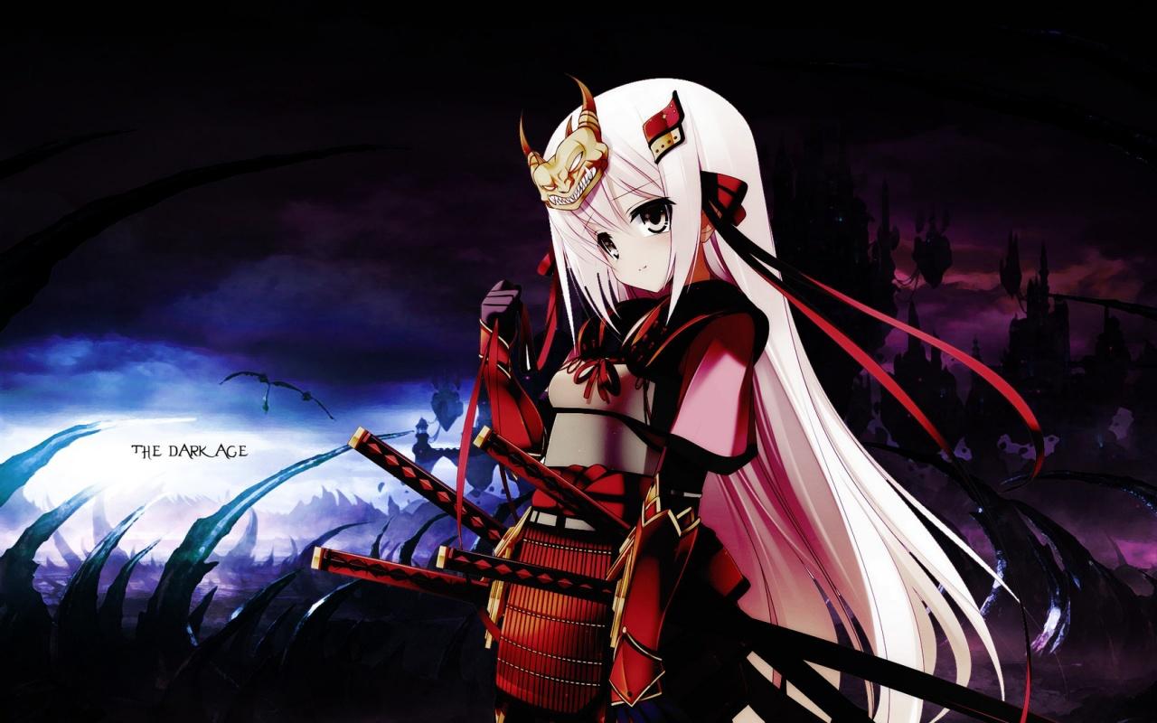 1280x800 Anime Girl Warrior Wallpaper