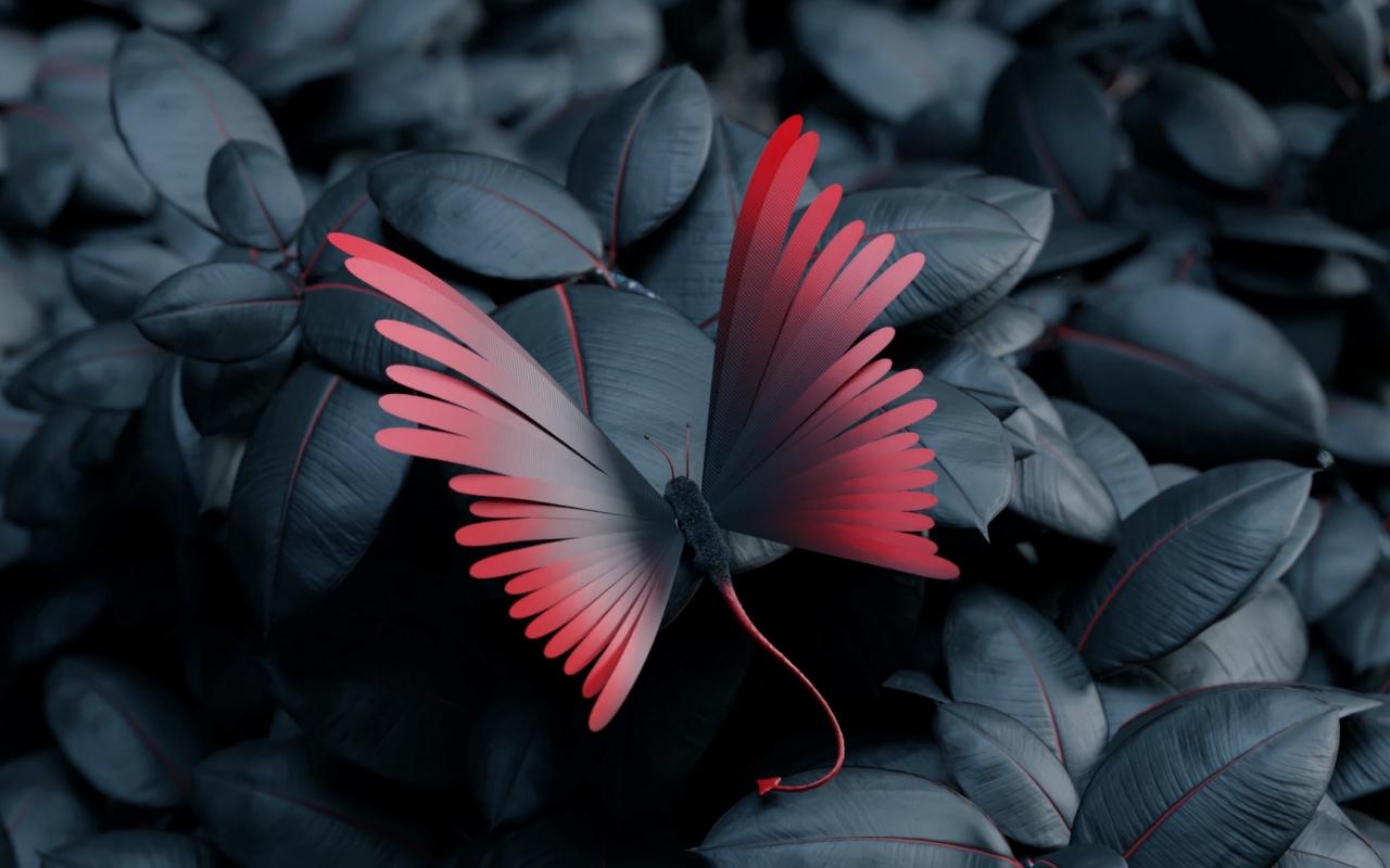 1280x800 Download Butterfly, leaves, artwork wallpaper, 1280x Full HD, HDTV, FHD, 1080p, Widescreen