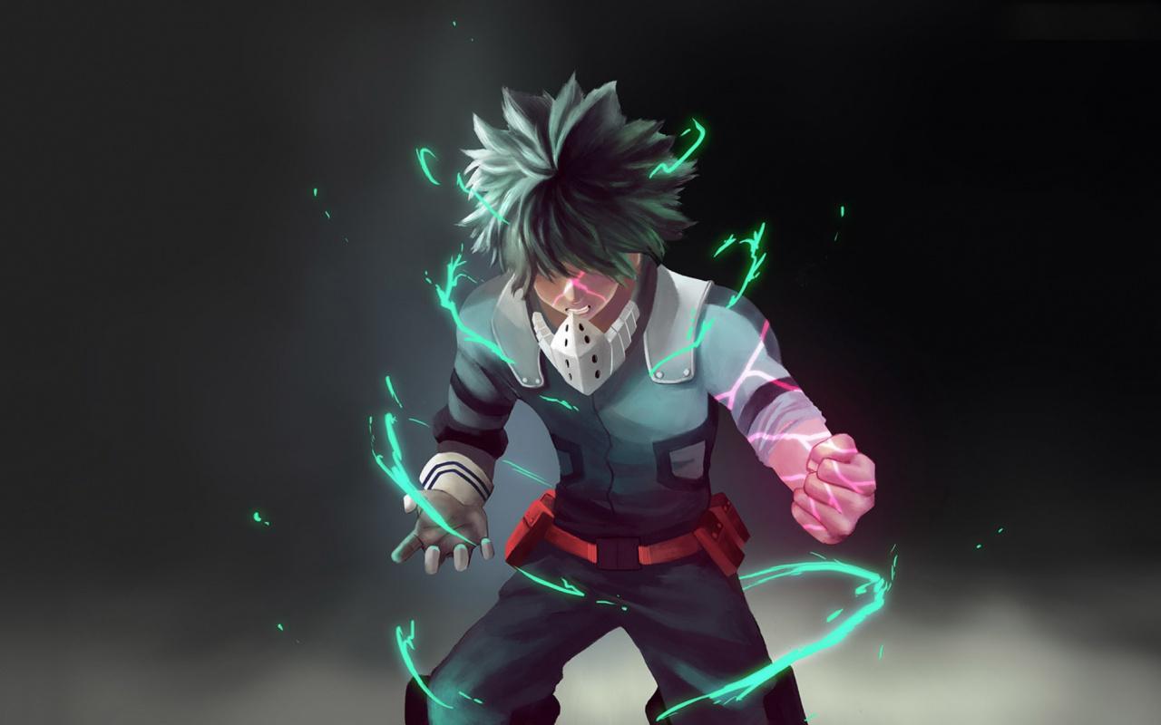 1280x800 Download Artwork, power, anime boy, Izuku Midoriya, anime wallpaper, 1280x Full HD, HDTV, FHD, 1080p, Widescreen