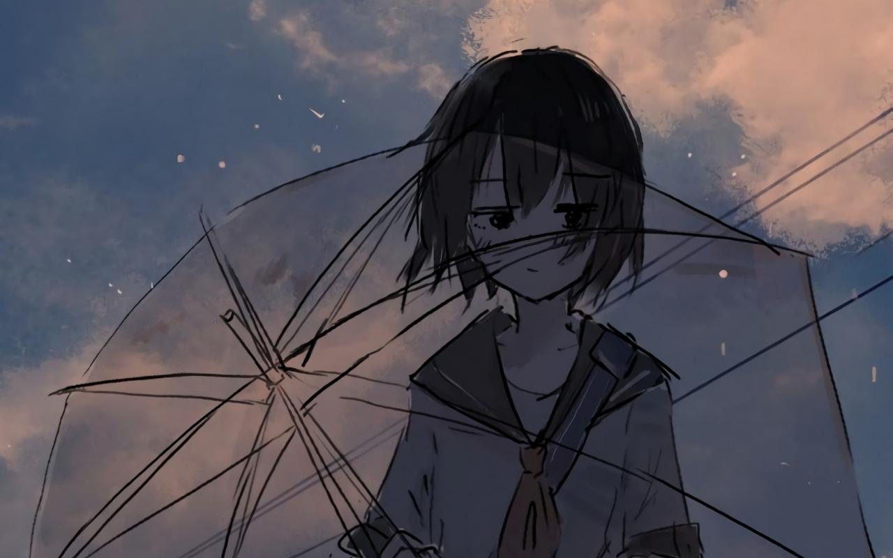 1280x800 Download 1280x800 wallpaper anime girl and umbrella, art, full hd, hdtv, fhd, 1080p, widescreen, 1280x800 HD image, background, 24688