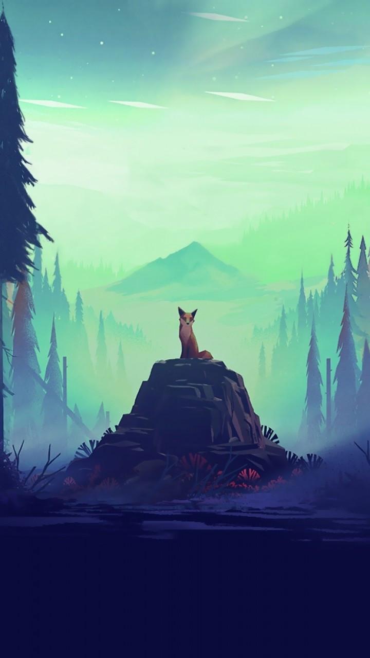 720x1280 Download 720x1280 Fox, Flat Landscape, Forest, Trees, Nature Wallpaper for Galaxy S Galaxy Note II, Galaxy Nexus, Alcatel One Touch Idol Ultra