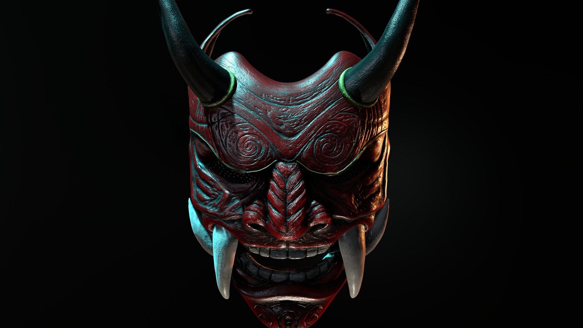 1920x1080 Samurai Assassin Oni Mask, Mary Dvorsky
