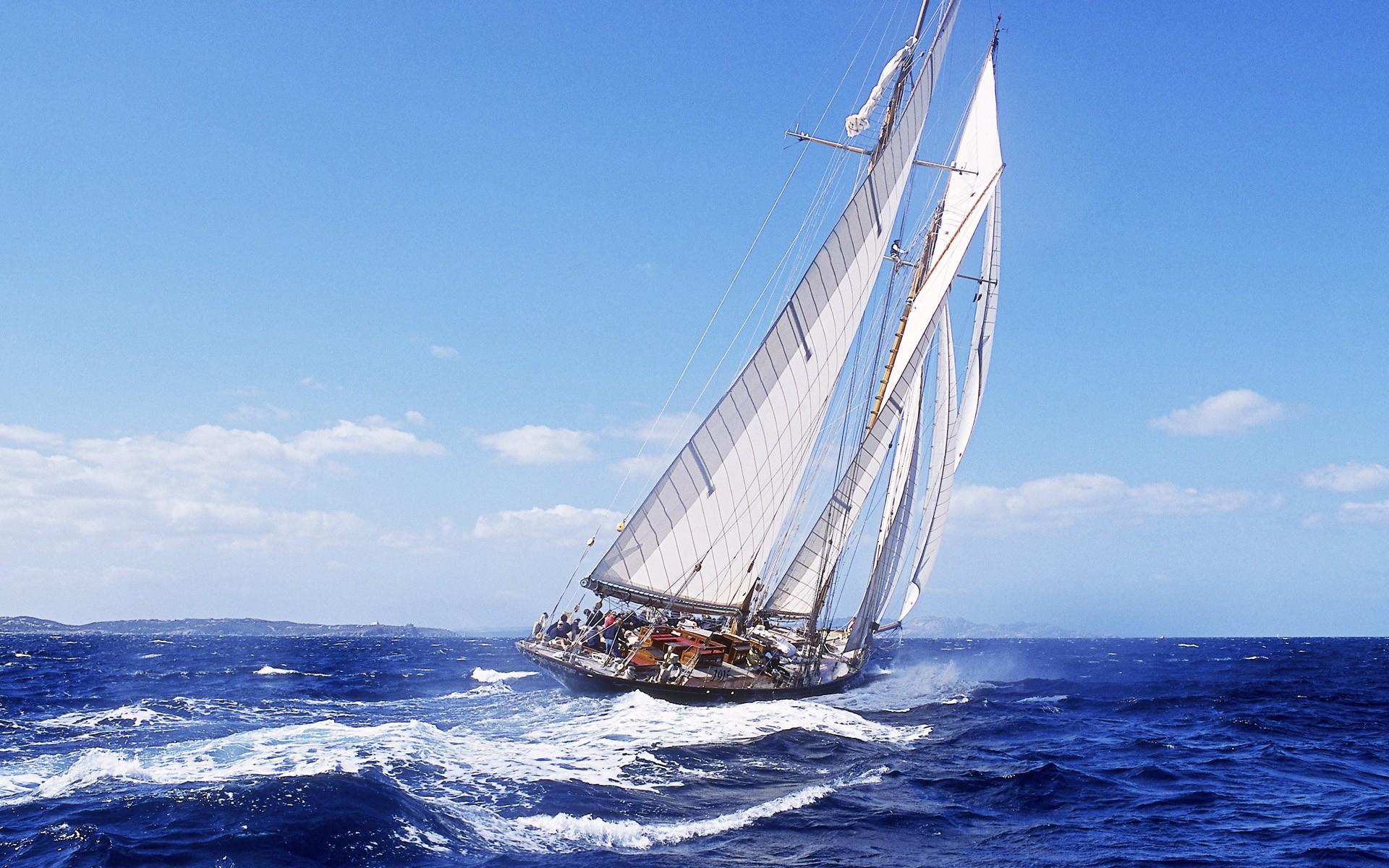 1920x1200 ocean, boats, sailing ships, sea wallpaper