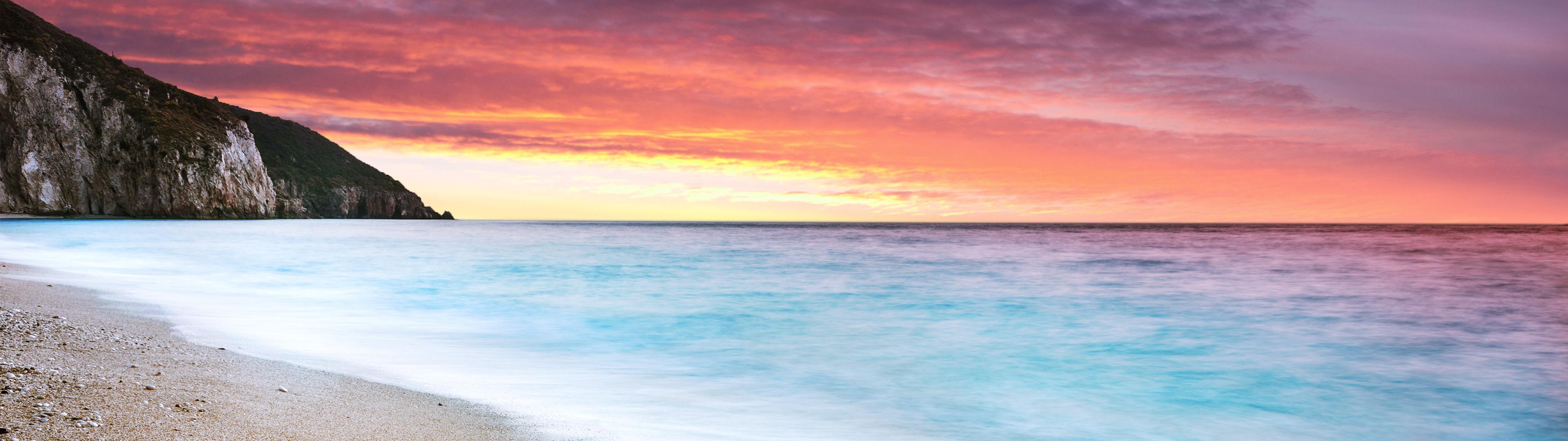 3840x1080 Dual Monitor Beach Wallpaper