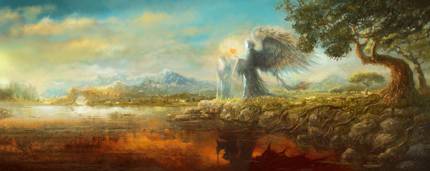 1416x564 Free download Heaven Vs Hell Wallpaper Between heaven and hell by [1416x564] for your Desktop, Mobile & Tablet. Explore Heaven and Hell Wallpaper. Heaven Desktop Wallpaper, Heaven vs Hell