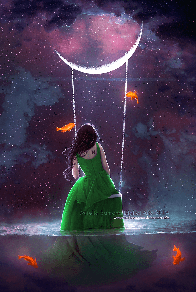 800x1193 Heaven of Dreams. Beautiful dark art, Digital painting, Moon art